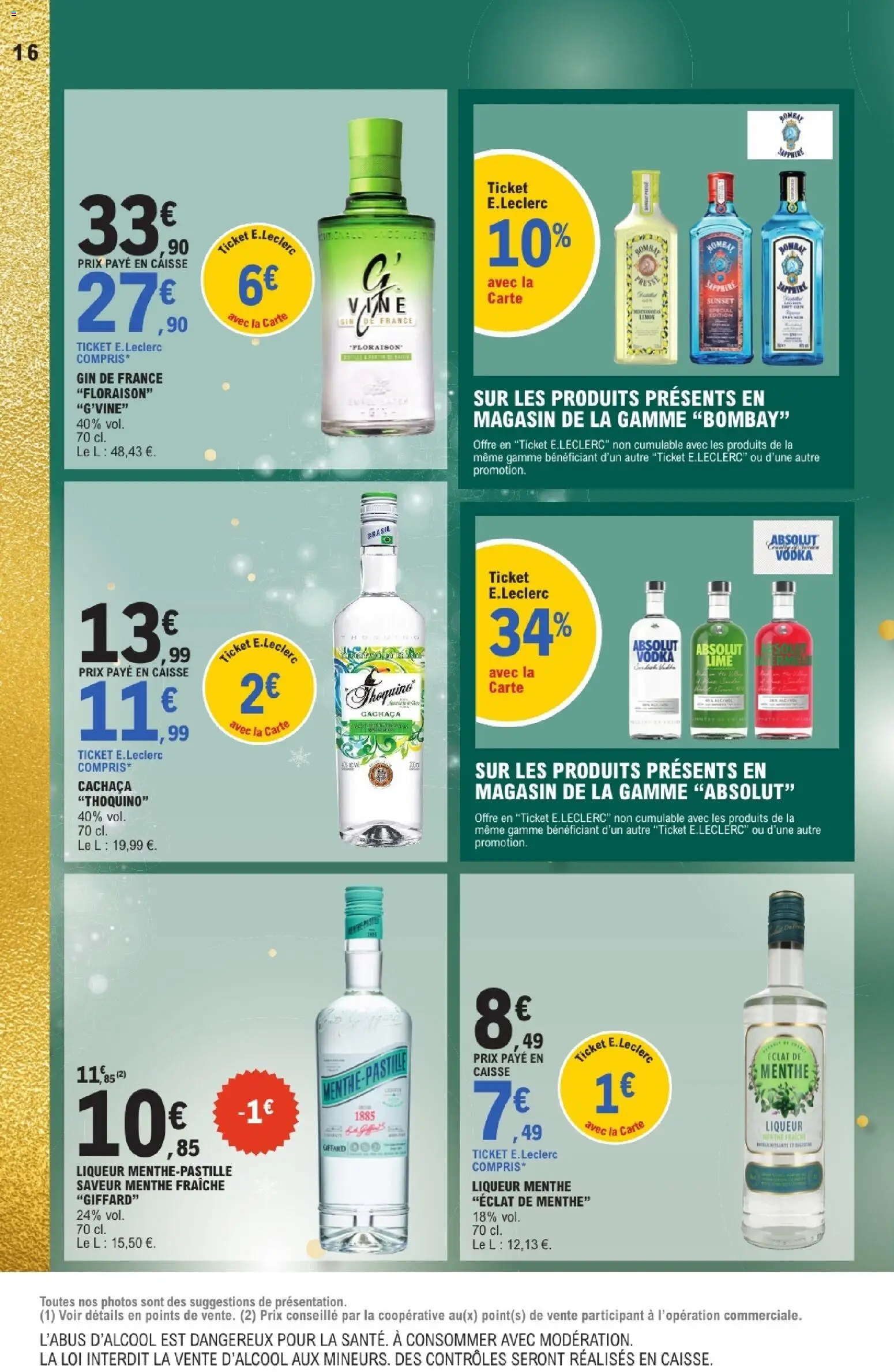 {H1} | Page: 16 | Produits: Vodka, Menthe, Liqueur, Gin