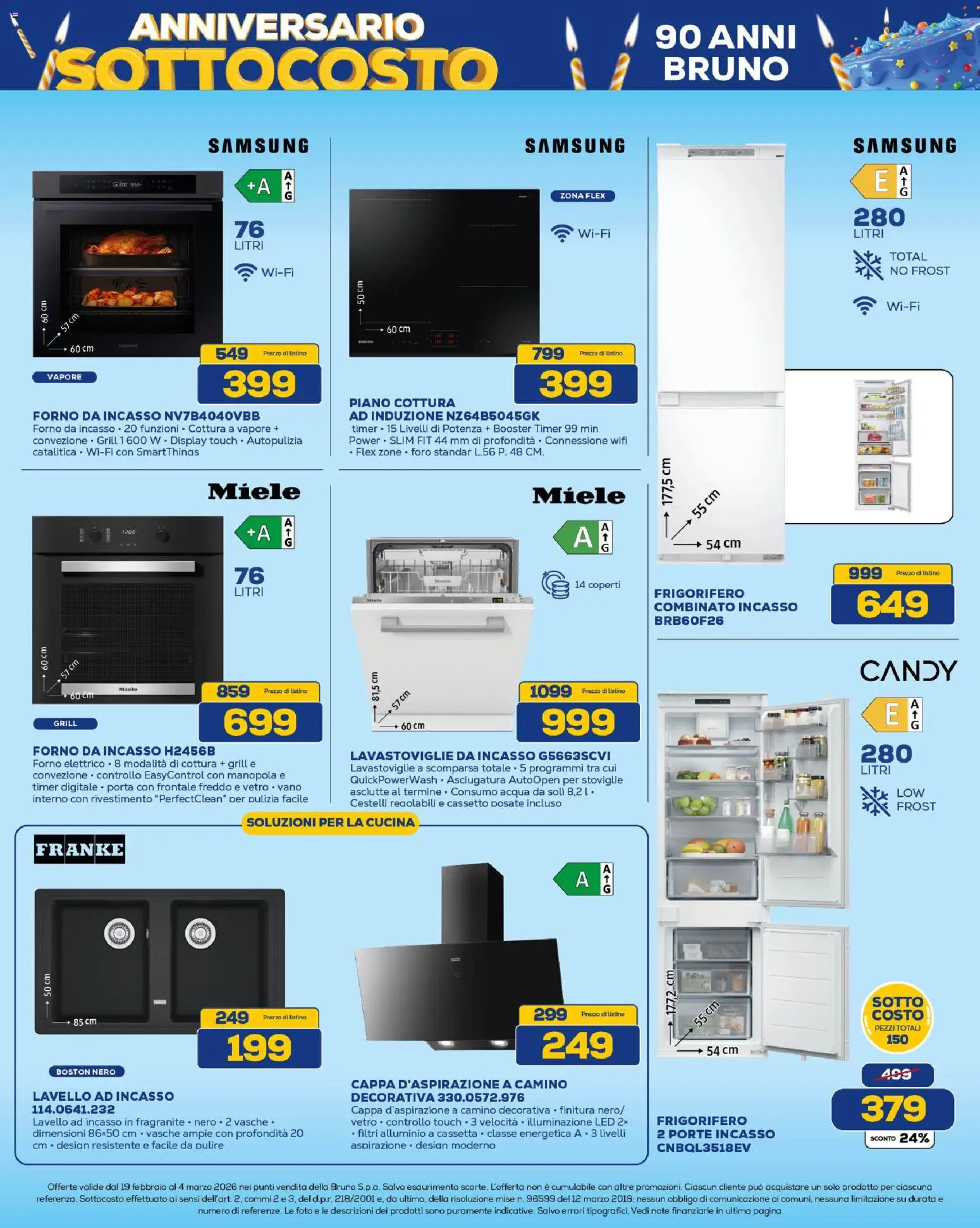 Volantino Euronics del 19.02.2026 | Pagina: 21 | Prodotti: Piano cottura, Lavastoviglie, Forno, Forno elettrico