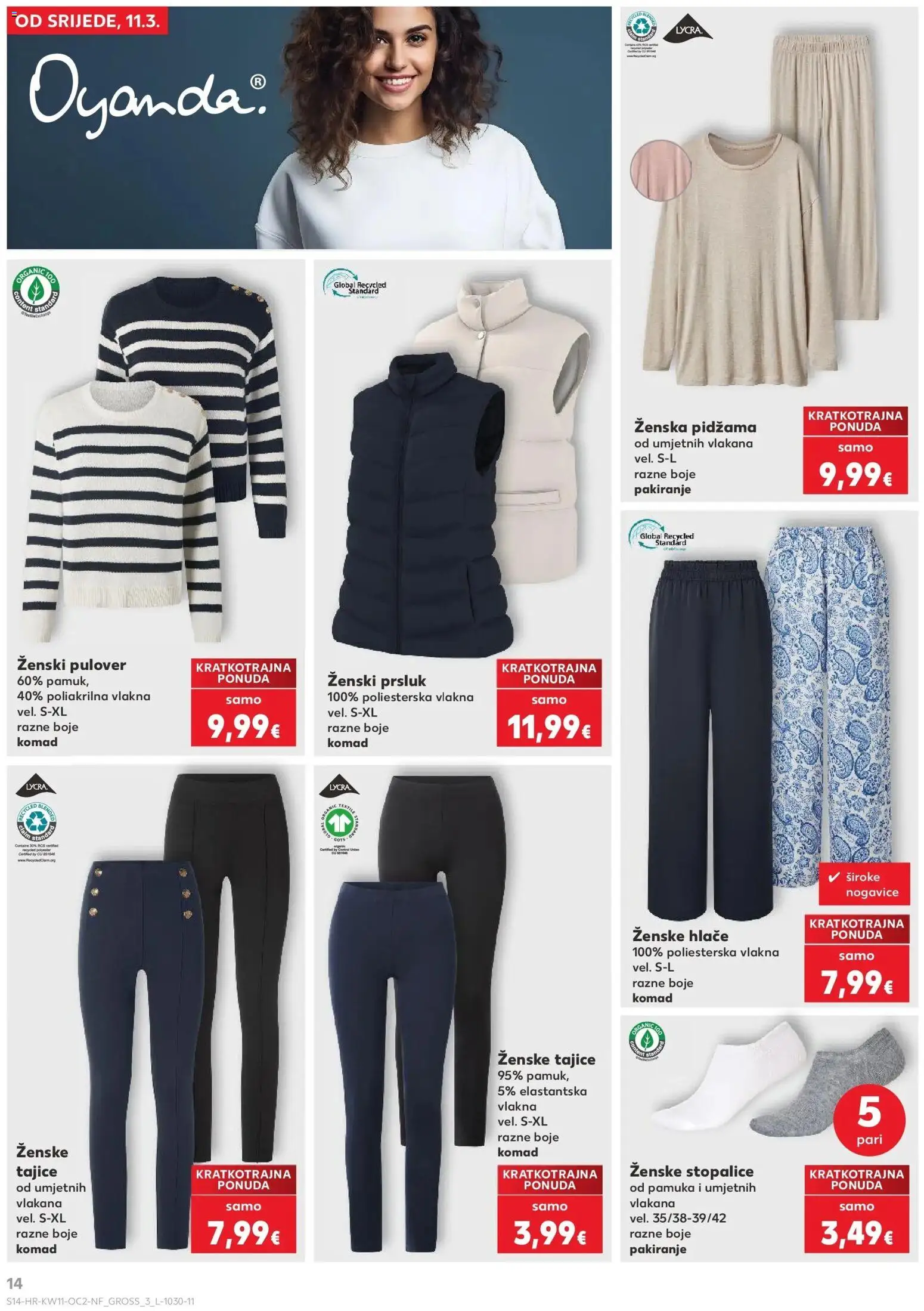Kaufland katalog | vrijedi od 10.03.2026 | Stranica: 14 | Proizvodi: Prsluk, Hlače, Pidžama, Tajice