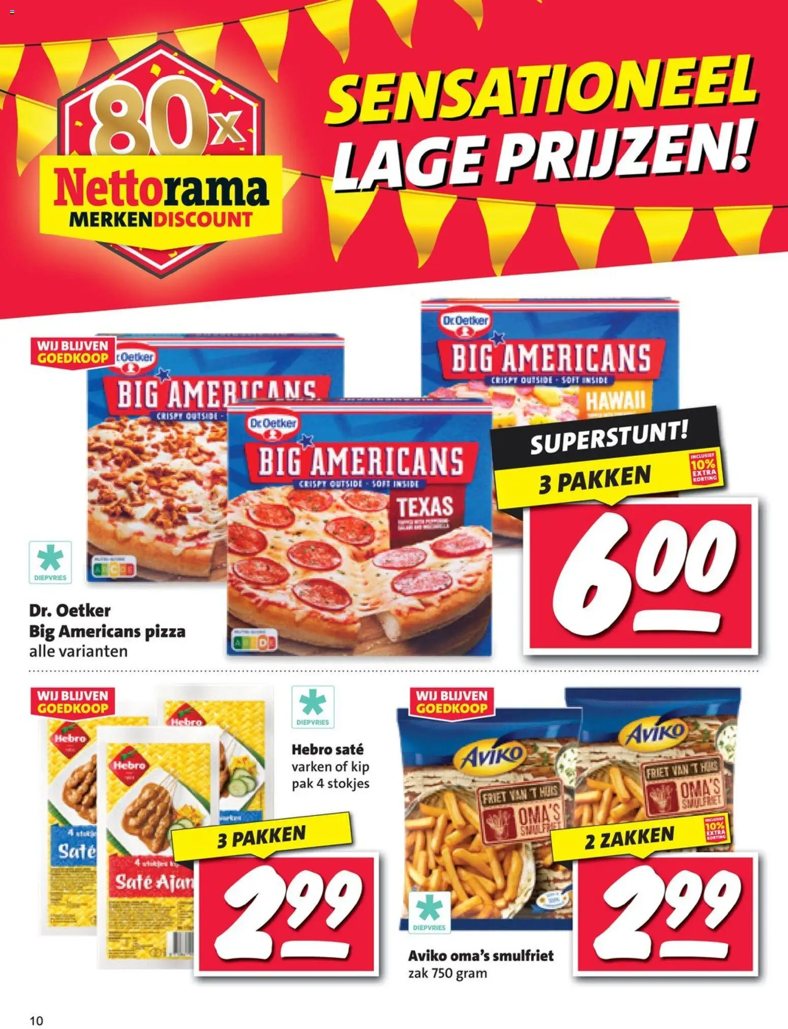 {H1} | Pagina: 10 | Producten: Pizza, Friet, Zak, Kip