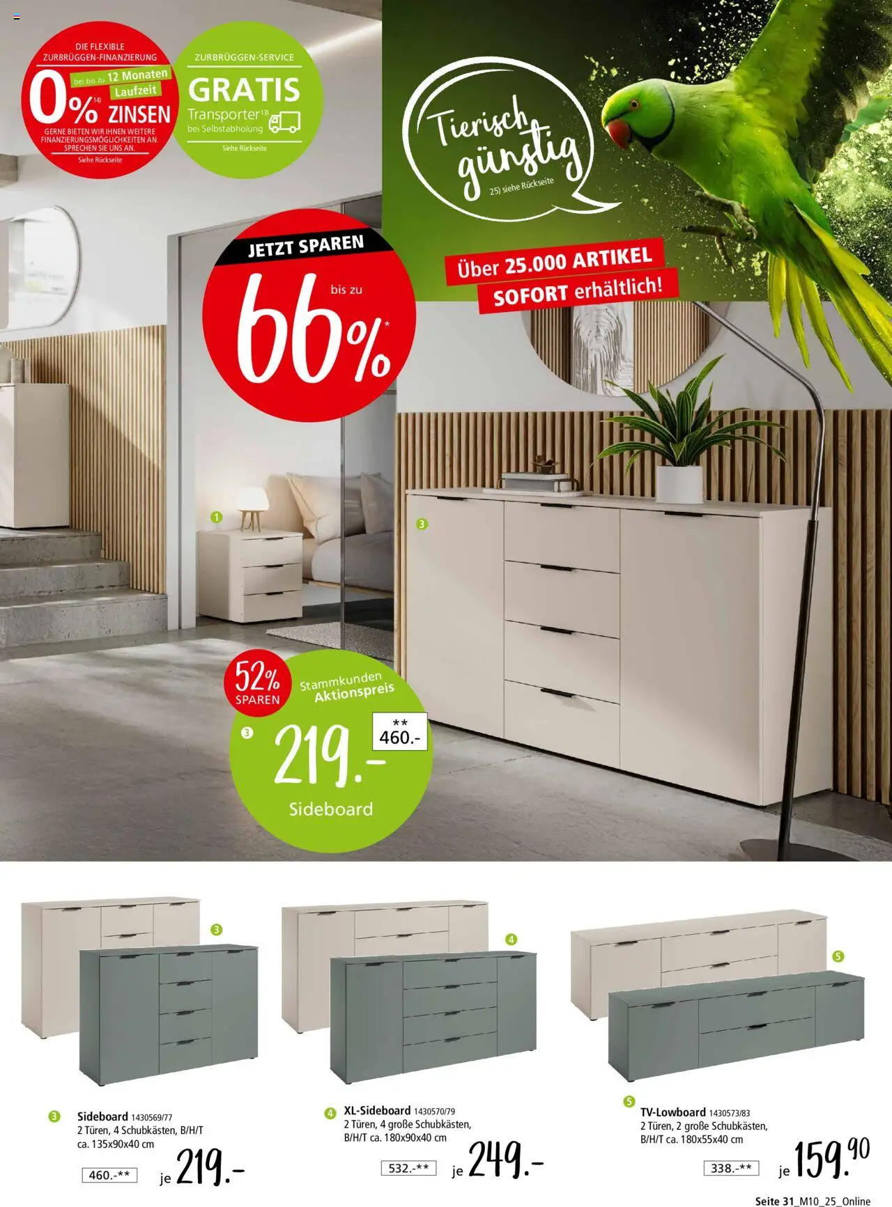 Zurbrüggen - Junges Wohnen - gültig ab dem 09.08.2025 | Seite: 31 | Produkte: Sideboard