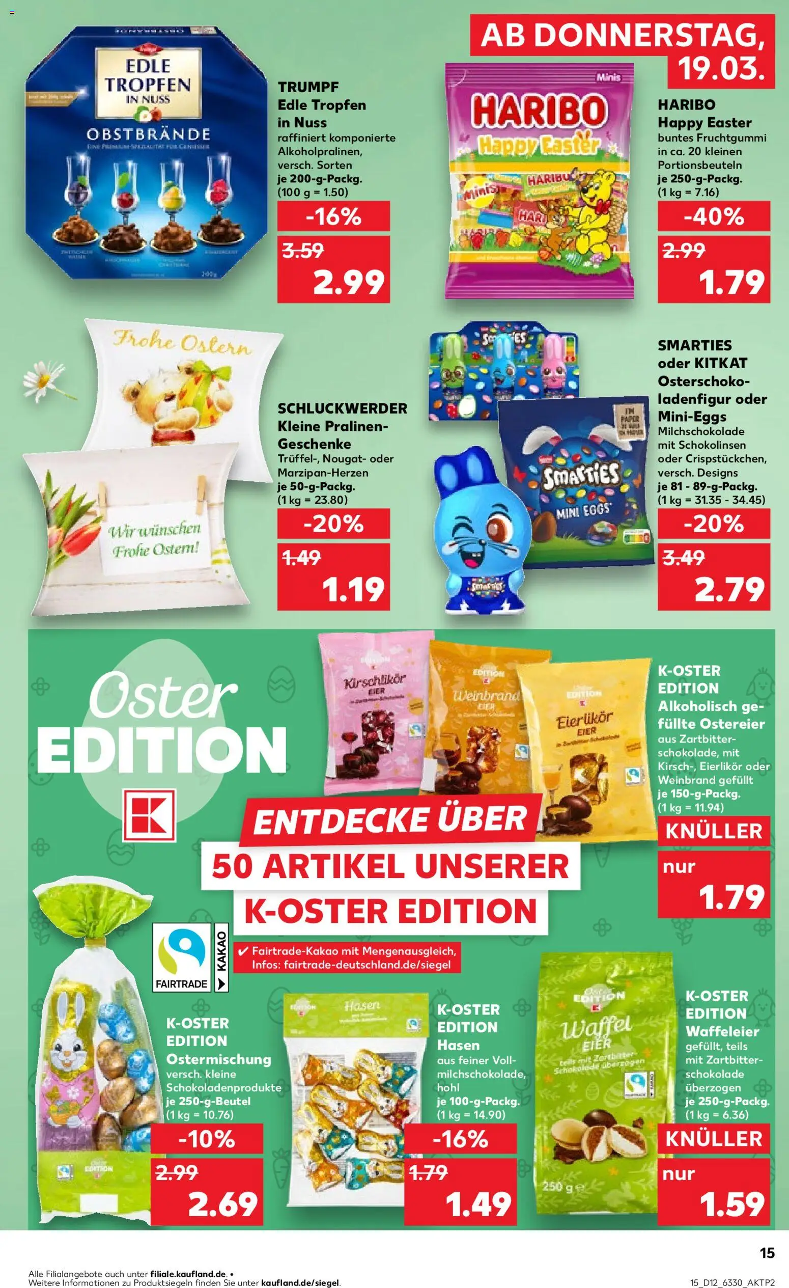Kaufland Prospekt Hamburg	 – gültig ab 19.03.2026 | Seite: 15 | Produkte: Haribo, Eier, Schokolade, Smarties