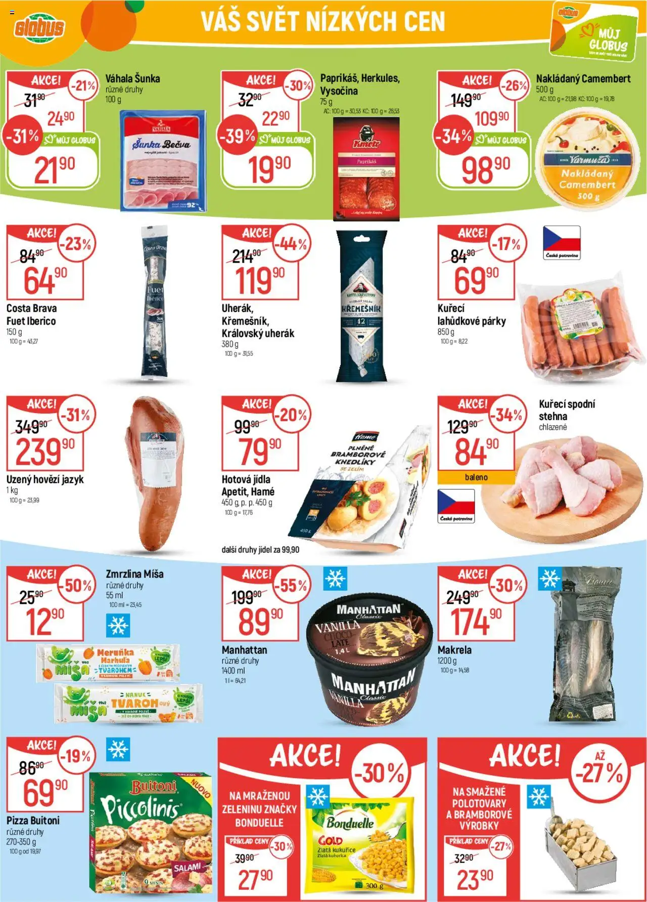 Globus leták od 08.10.2025 | Strana: 20 | Produkty: Uherák, Párky, Zmrzlina, Makrela