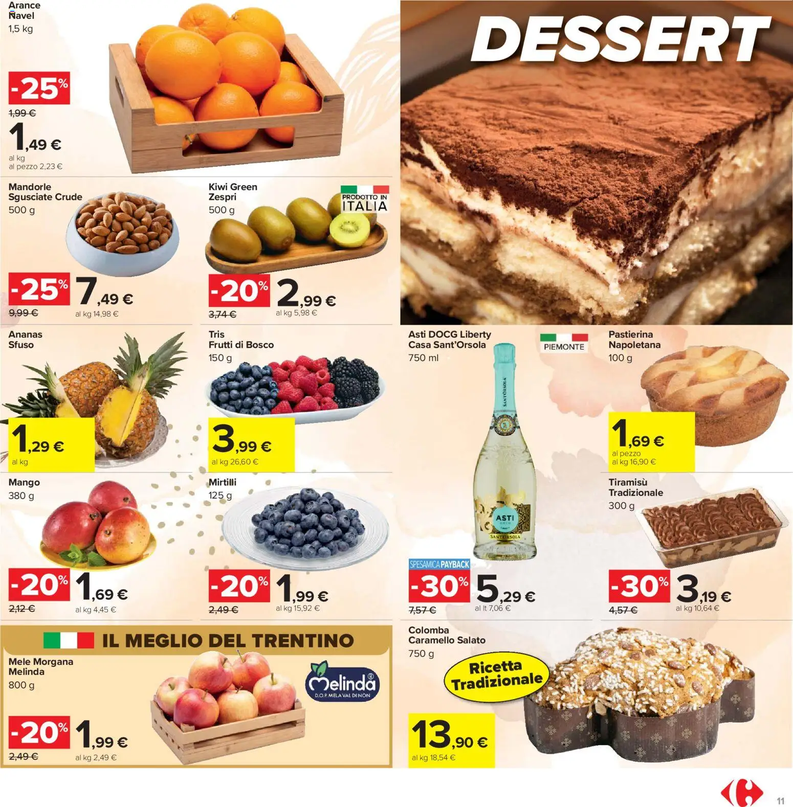Volantino Carrefour del 24.03.2026 | Pagina: 11 | Prodotti: Mele, Arance, Ananas, Mirtilli