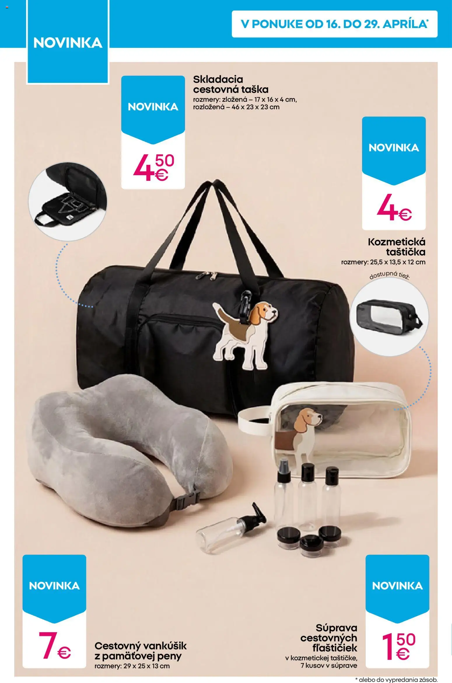 Nové Pepco akcie – leták je platný od 16.04.2026 | Strana: 14 | Produkty: Cestovná taška, Taška