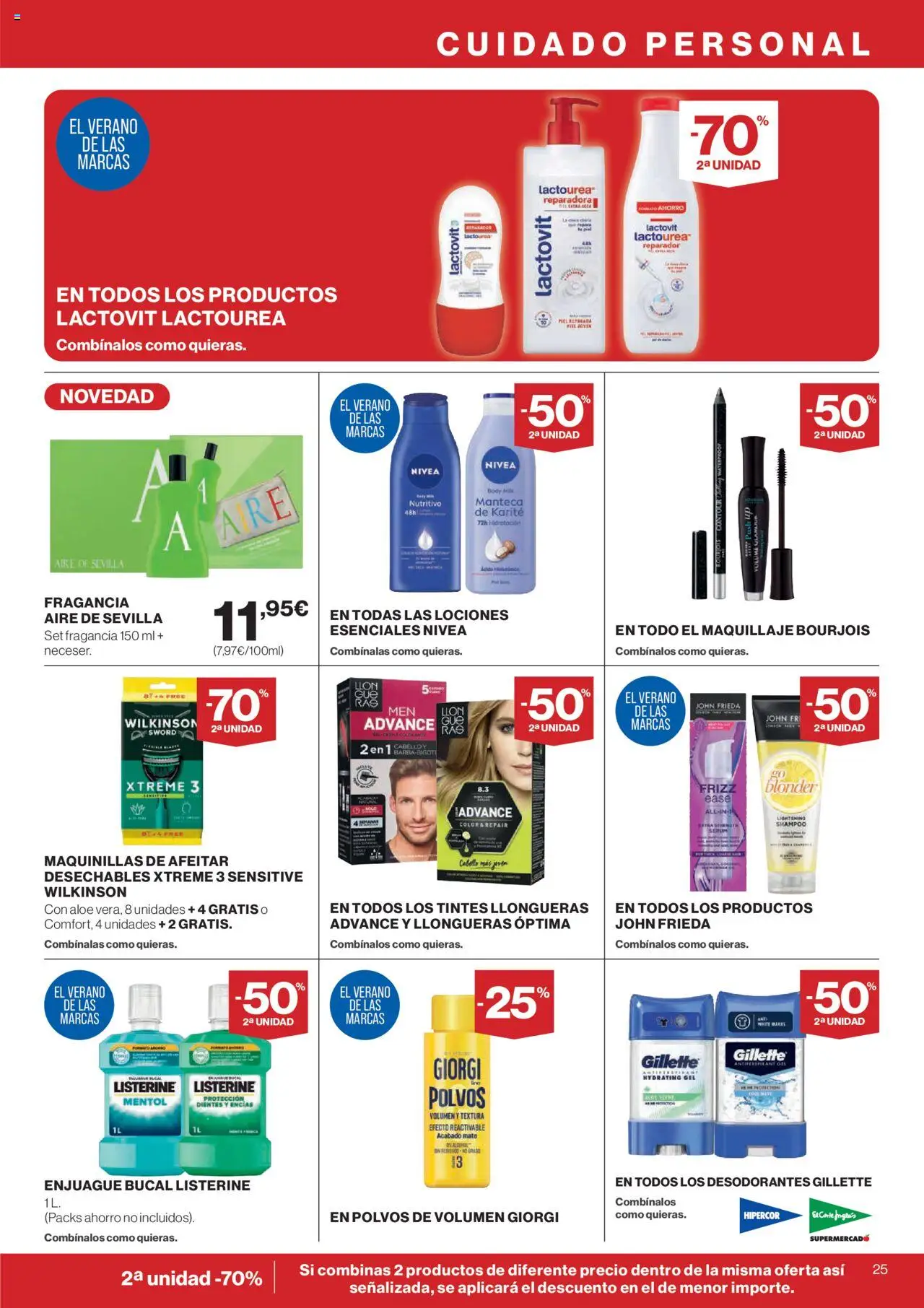 Hipercor catálogo │ válido desde el 14.08.2025 | Página: 29 | Productos: Fragancia, Maquillaje, Enjuague bucal, Body