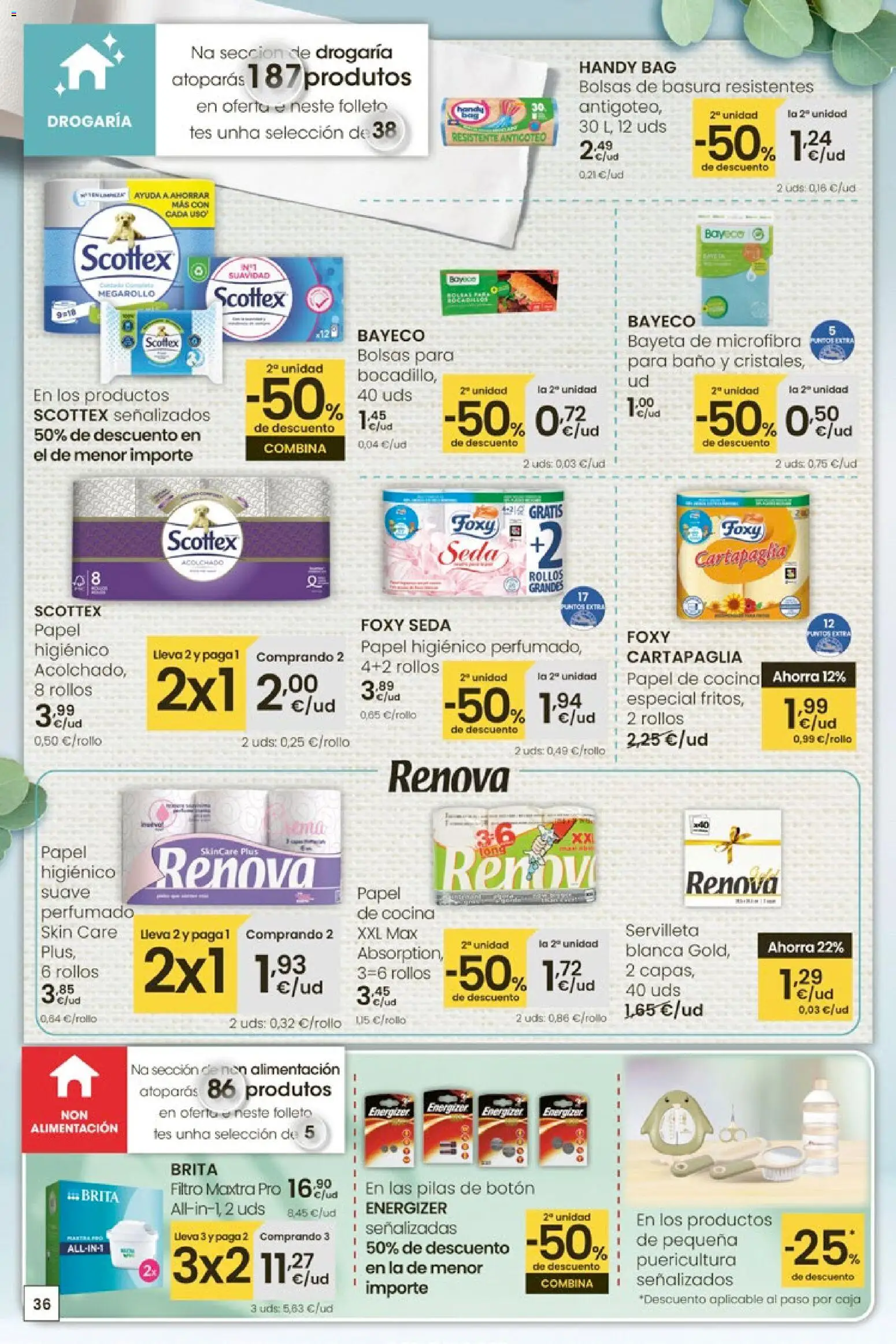 Eroski - Entroido do aforro │ válido desde el 29.01.2026 | Página: 36 | Productos: Papel higienico, Cocina, Caja, Baño