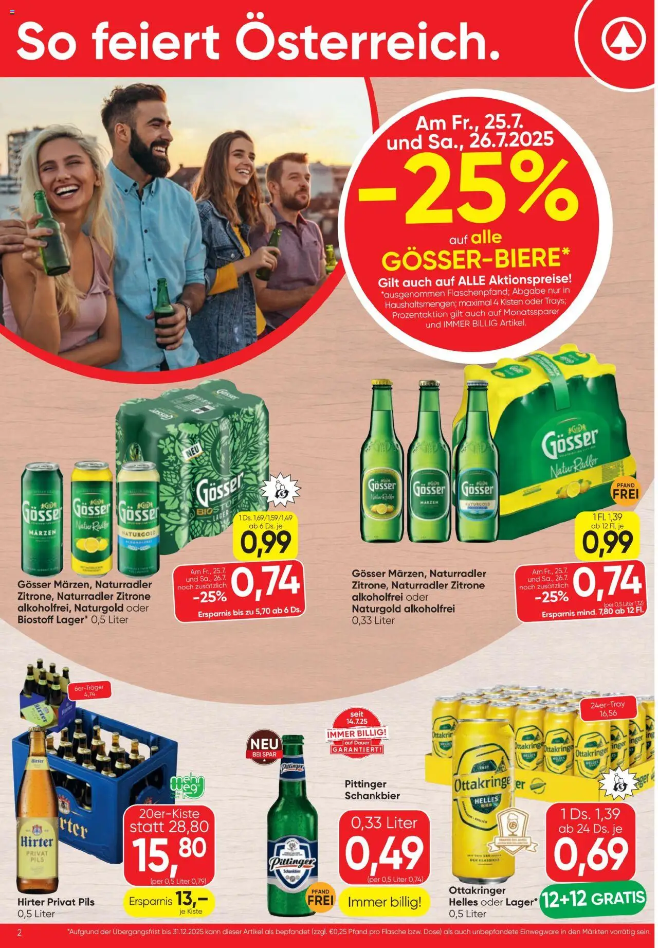 Spar Flugblatt gültig ab 24.07.2025 | Seite: 2 | Produkte: Zitrone, Bier