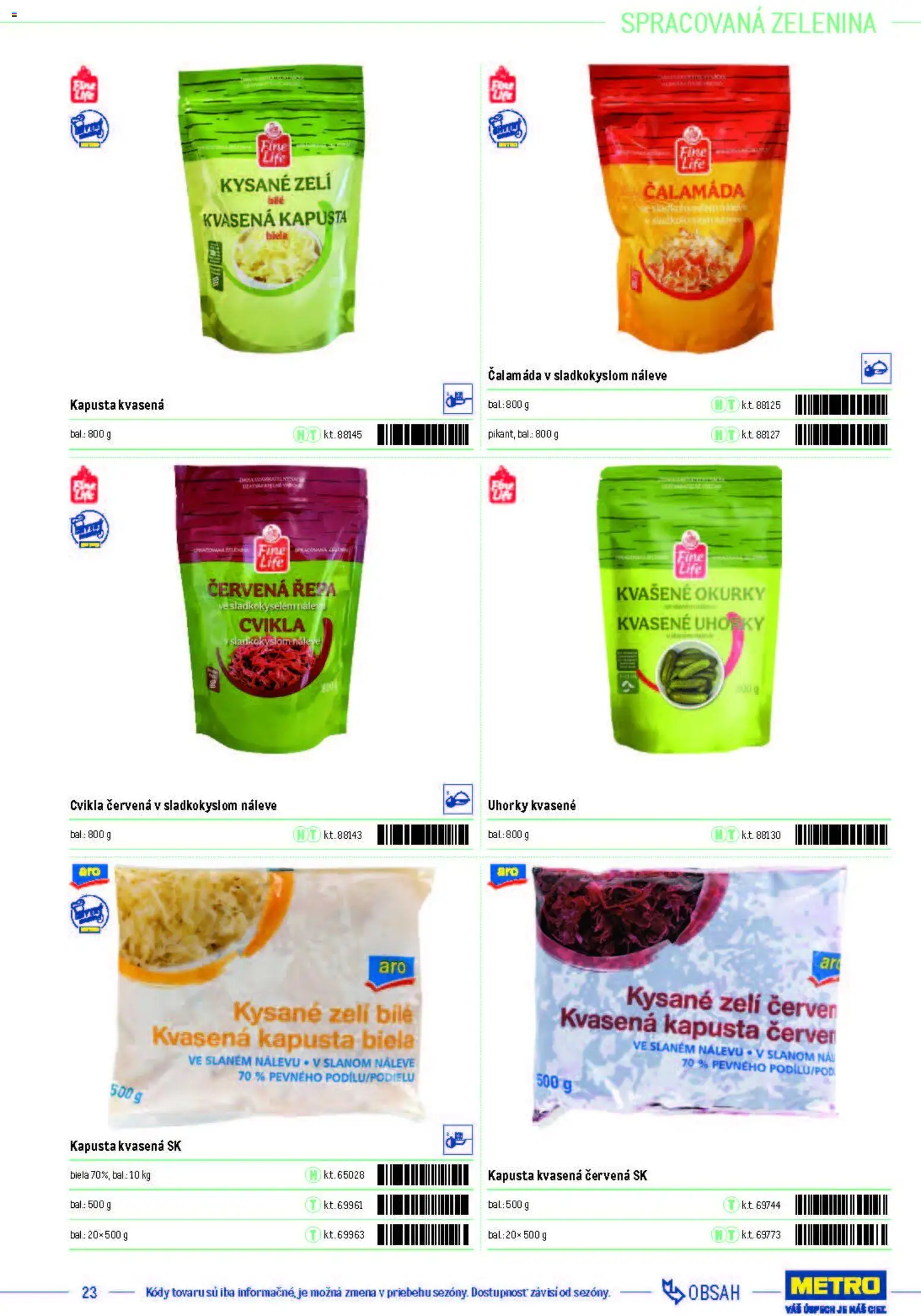 Nové Metro akcie – leták je platný od 05.12.2025 | Strana: 23 | Produkty: Kapusta, Kapusta biela, Cvikla, Uhorky