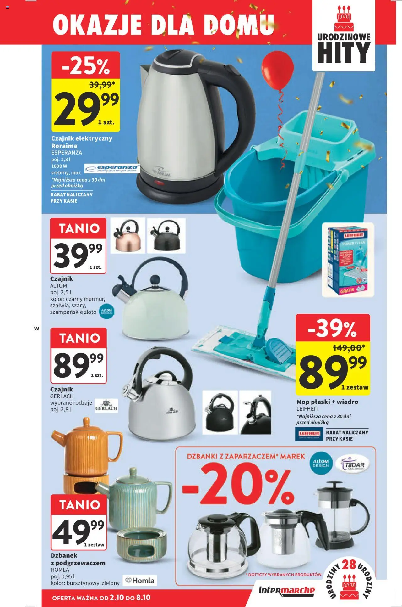 Intermarche Gazetka od 02.10.2025 | Strona: 45 | Produkty: Dzbanek, Czajnik