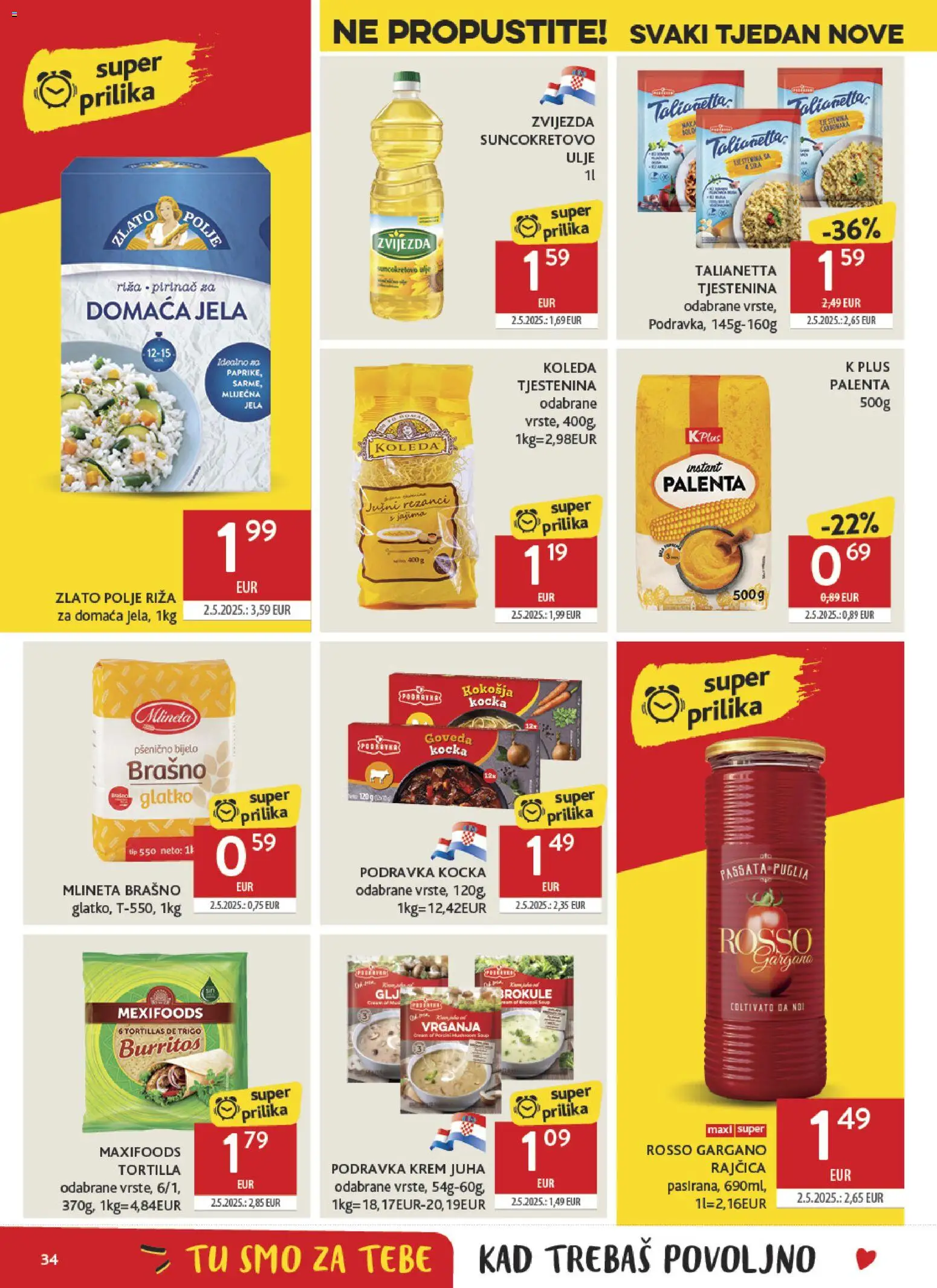 Konzum katalog | vrijedi od 25.02.2026 | Stranica: 34 | Proizvodi: Suncokretovo ulje, Podravka, Juha, Pasta