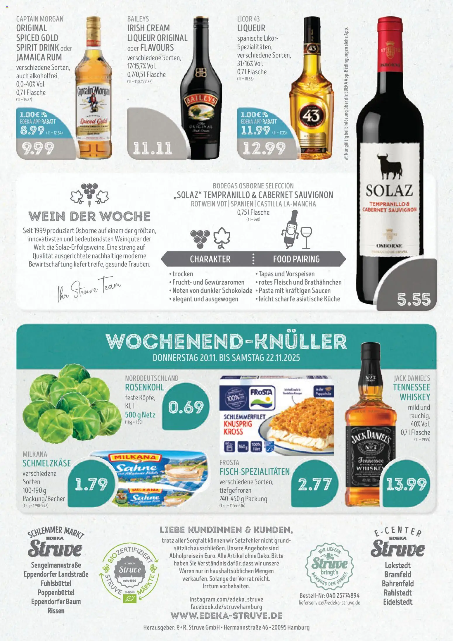 Edeka Struve Prospekt 	 – gültig ab 17.11.2025 | Seite: 16 | Produkte: Milkana, Küche, Baileys, Fleisch