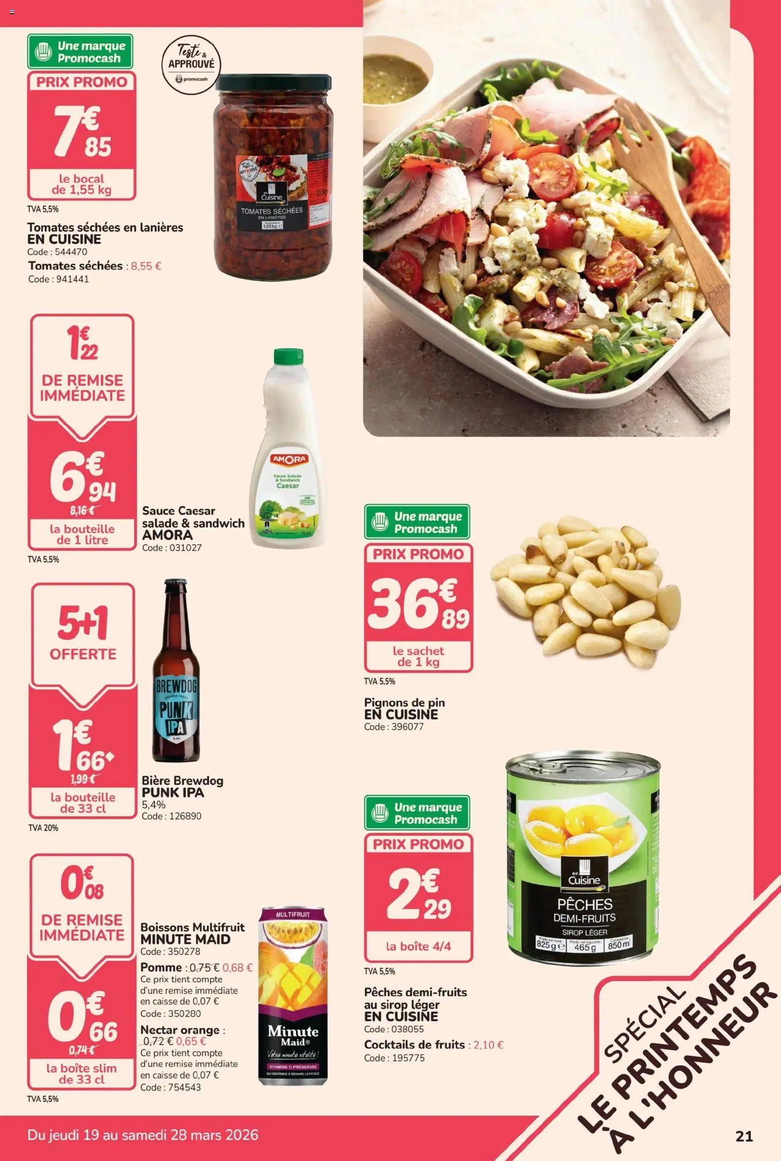 {H1} | Page: 21 | Produits: Salade, Pomme, Tomates, Pignons de pin