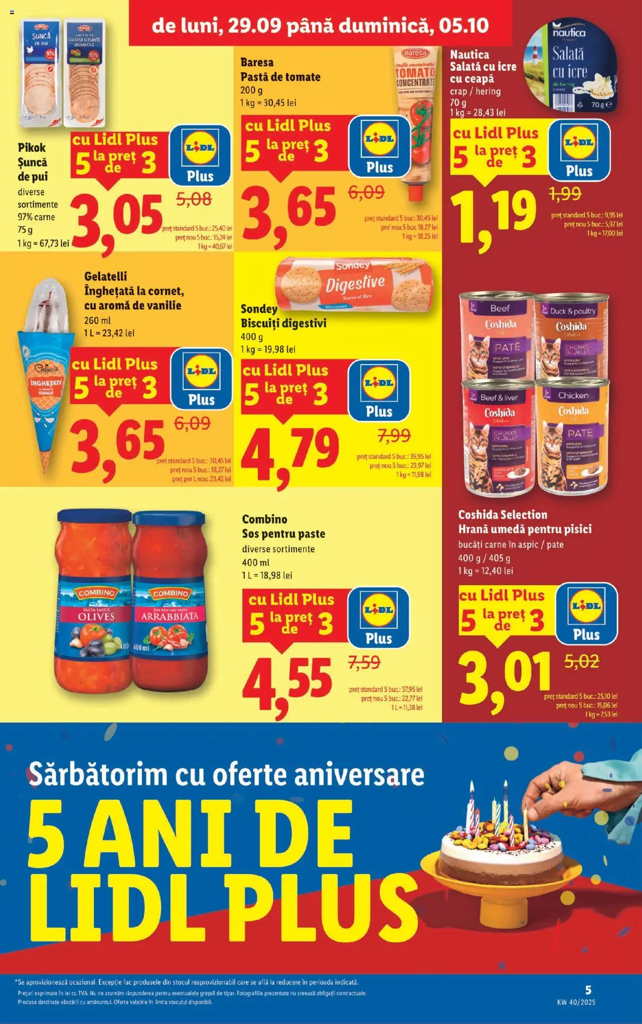 Noul catalog Lidl – valabil de la 29.09.2025 | Pagină: 5 | Produse: Înghețată, Salată cu icre, Salată, Ceapă