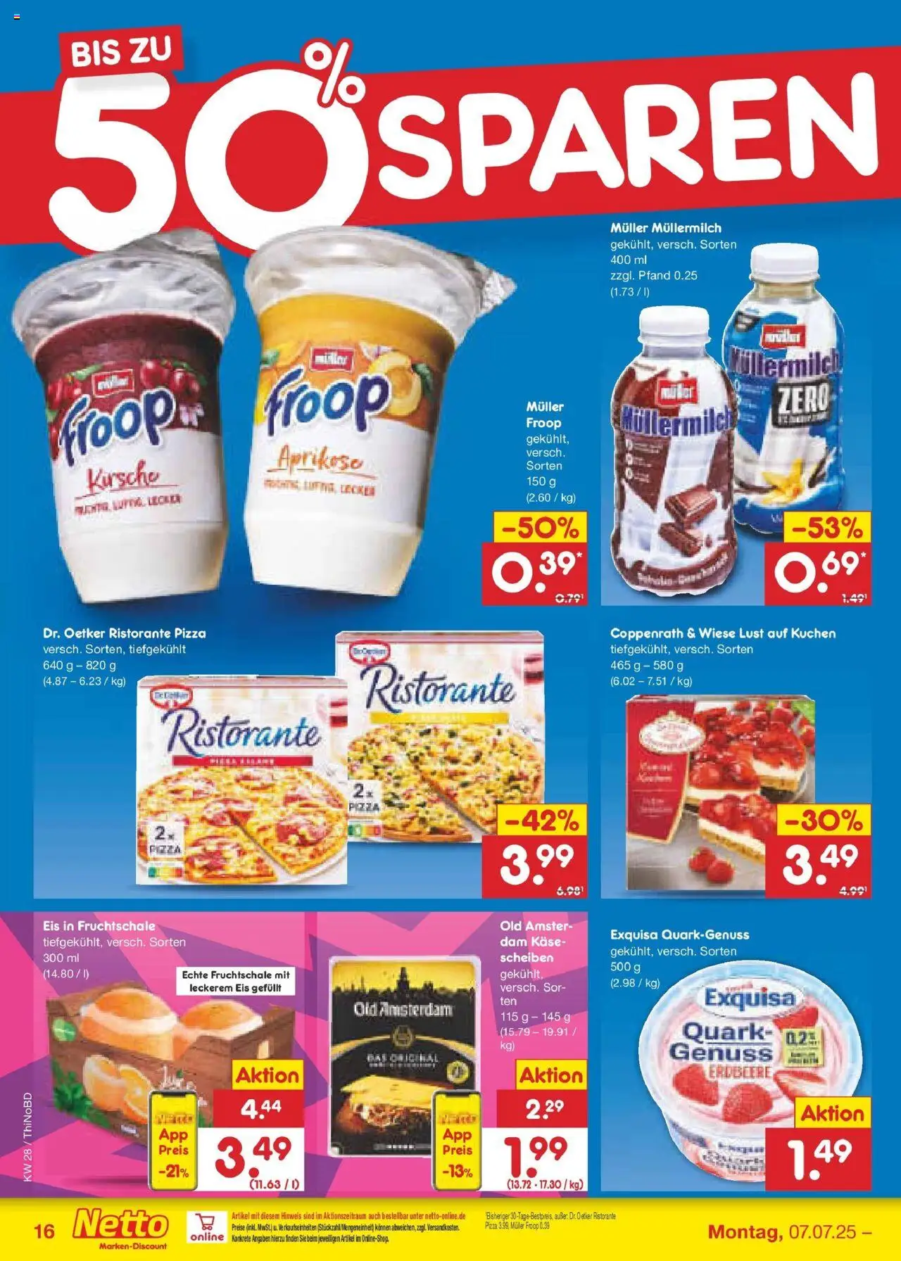 Netto Marken-Discount prospekt Herzberg	 - gültig ab dem 07.07.2025 | Seite: 18 | Produkte: Ristorante, Käse, Exquisa, Muller mullermilch