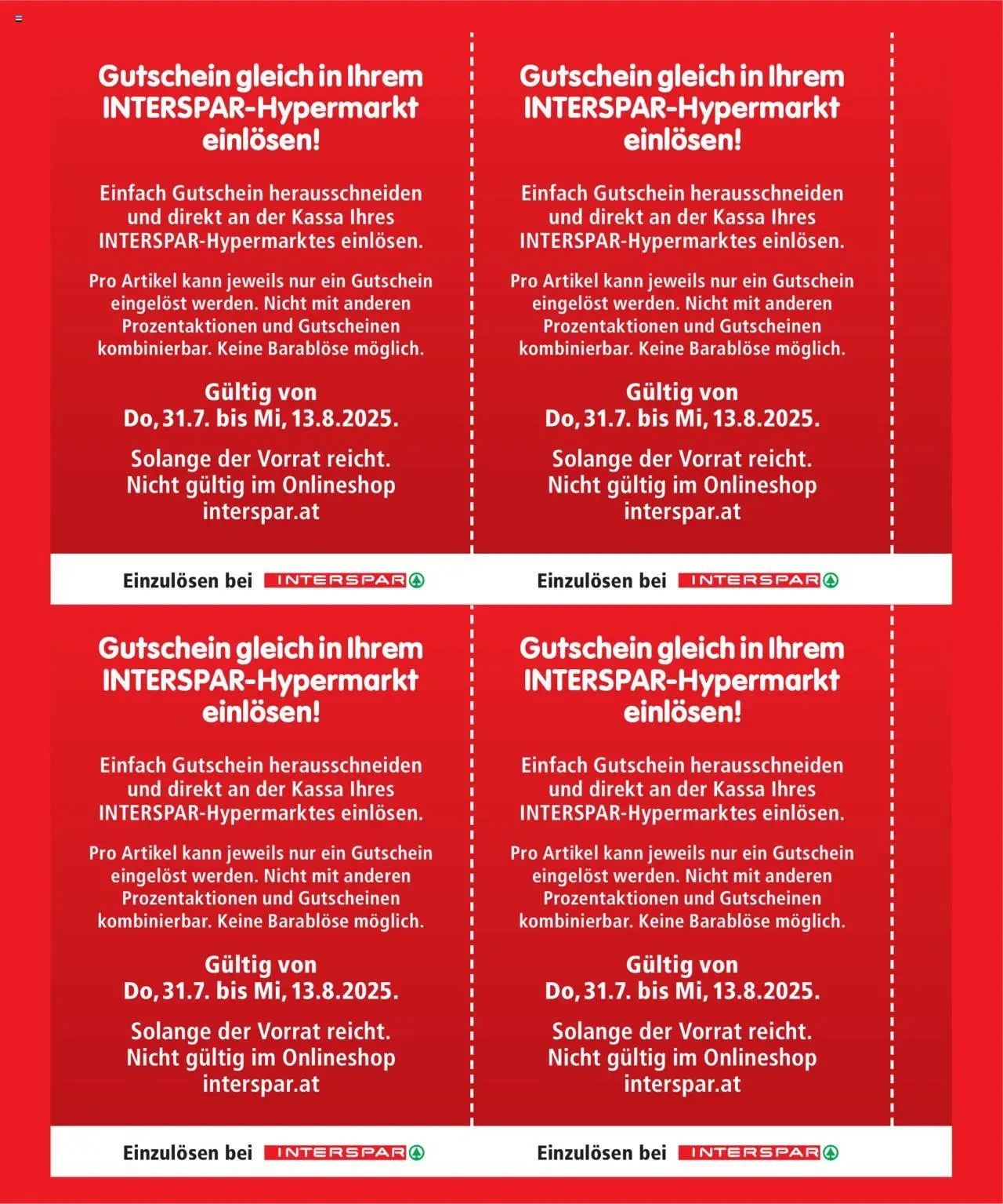 Interspar - Gutscheinheft 55 Jahre  gültig ab 31.07.2025 | Seite: 14
