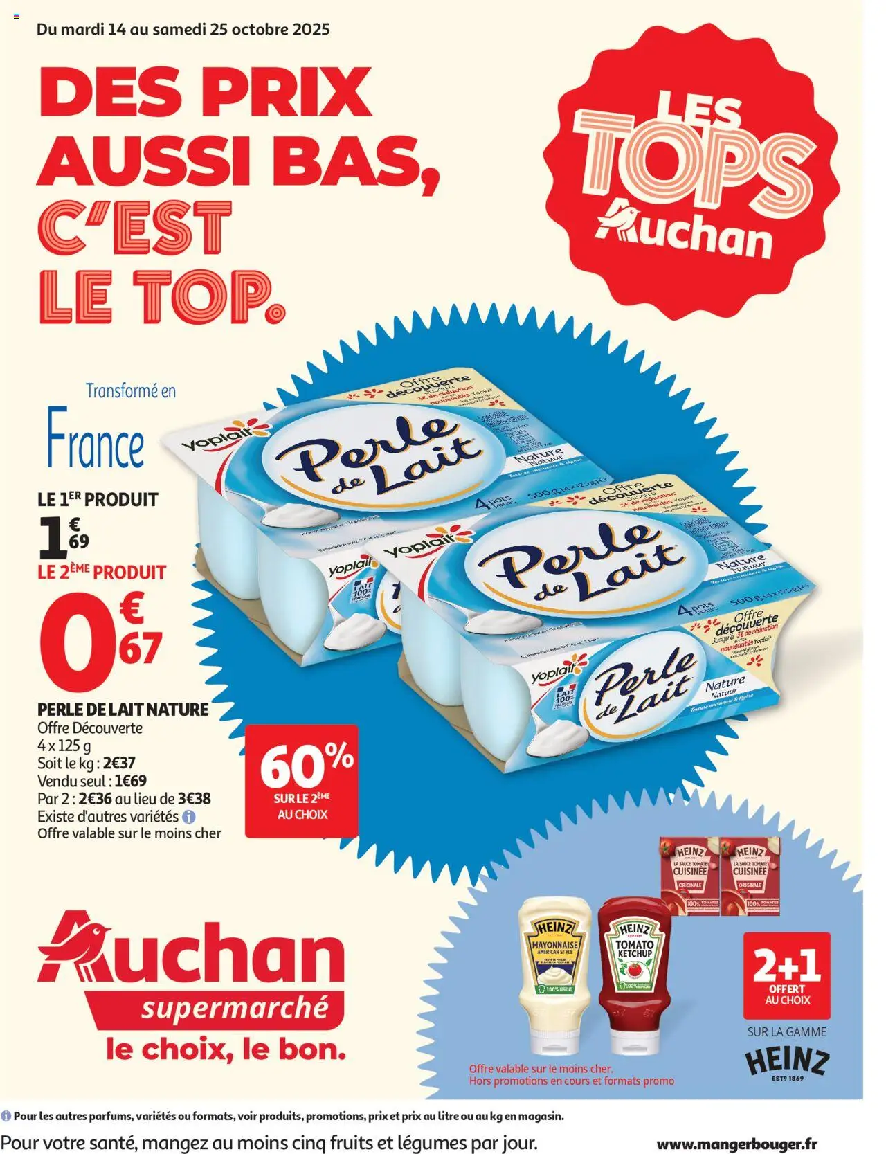 {H1} | Page: 1 | Produits: Mayonnaise, Lait, Tomates, Ketchup
