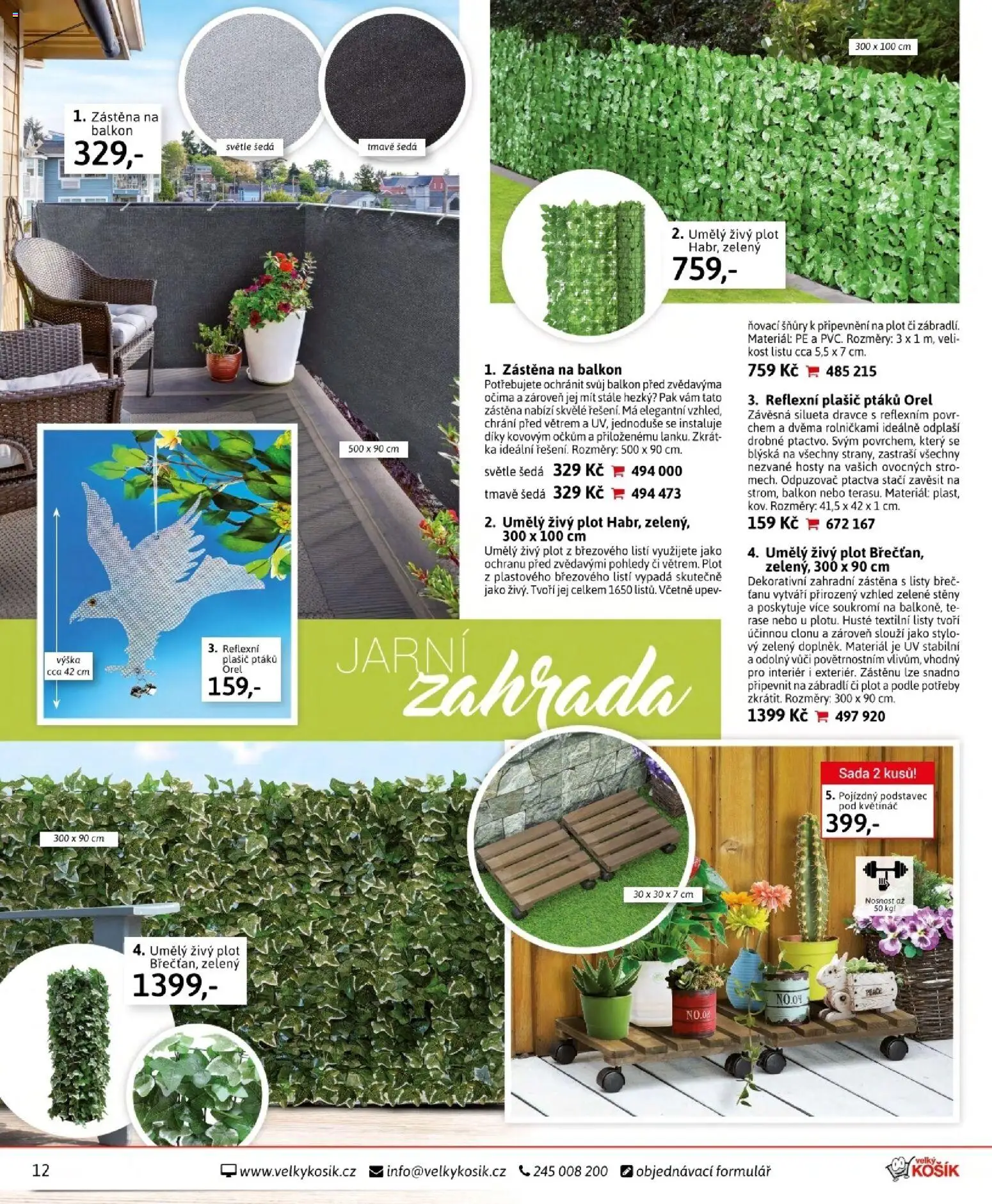 Velký Košík katalog duben 2026 od 01.04.2026 | Strana: 12 | Produkty: Umělý živý plot, Zahrada, Zábradlí, Plašič
