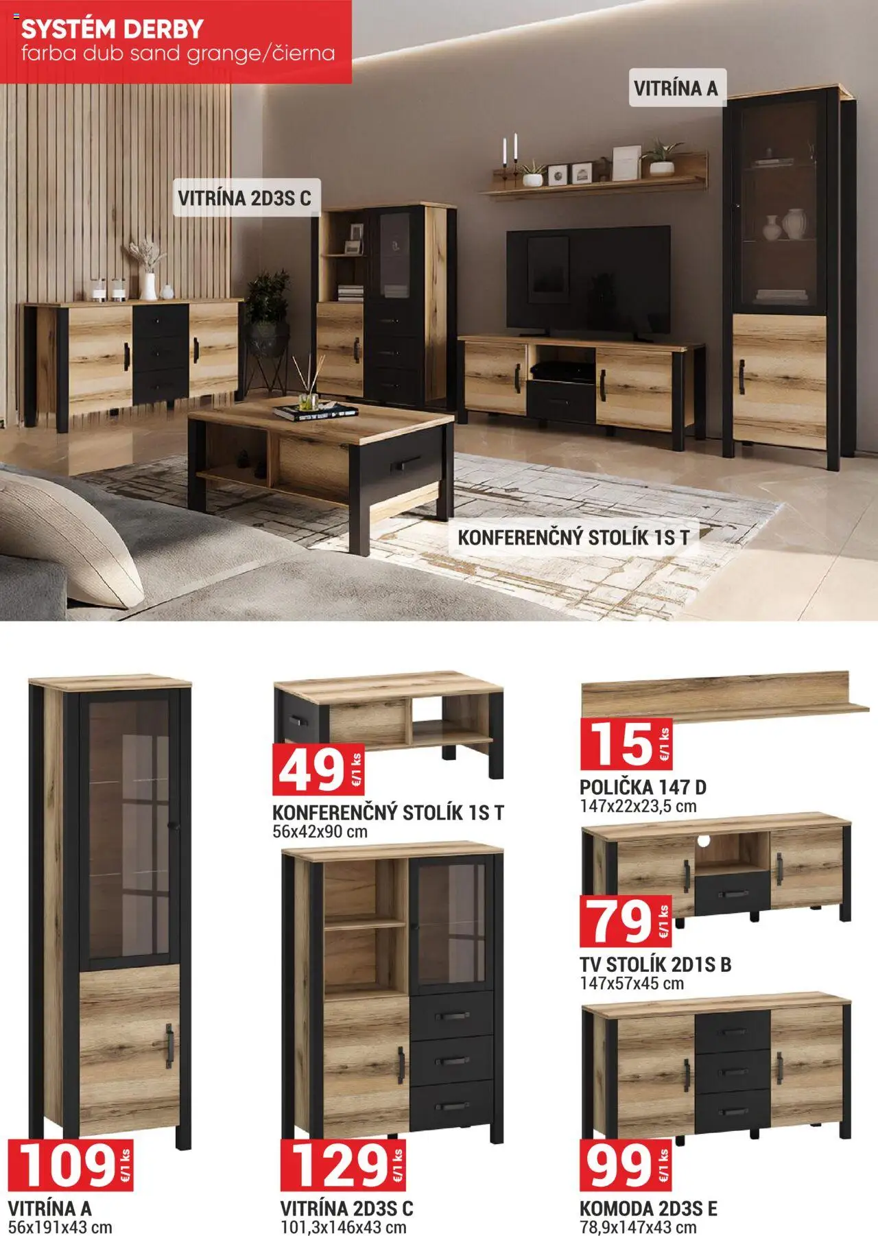 Merkury Market nábytok, sedačky, matrace │ platný od 01.08.2025 | Strana: 22 | Produkty: Tv, Tv stolik, Komoda, Konferenčný stolík