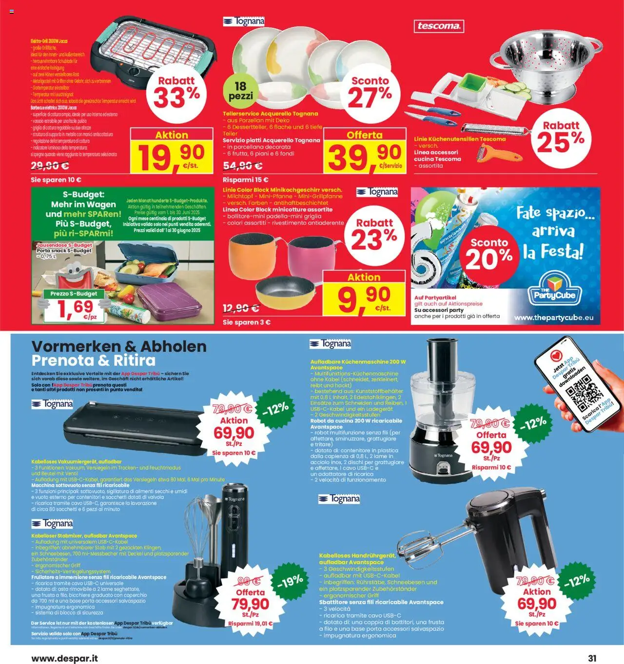 Volantino Interspar del 05.06.2025 | Pagina: 31 | Prodotti: Griglia, Mixer, Vassoio, Robot da cucina