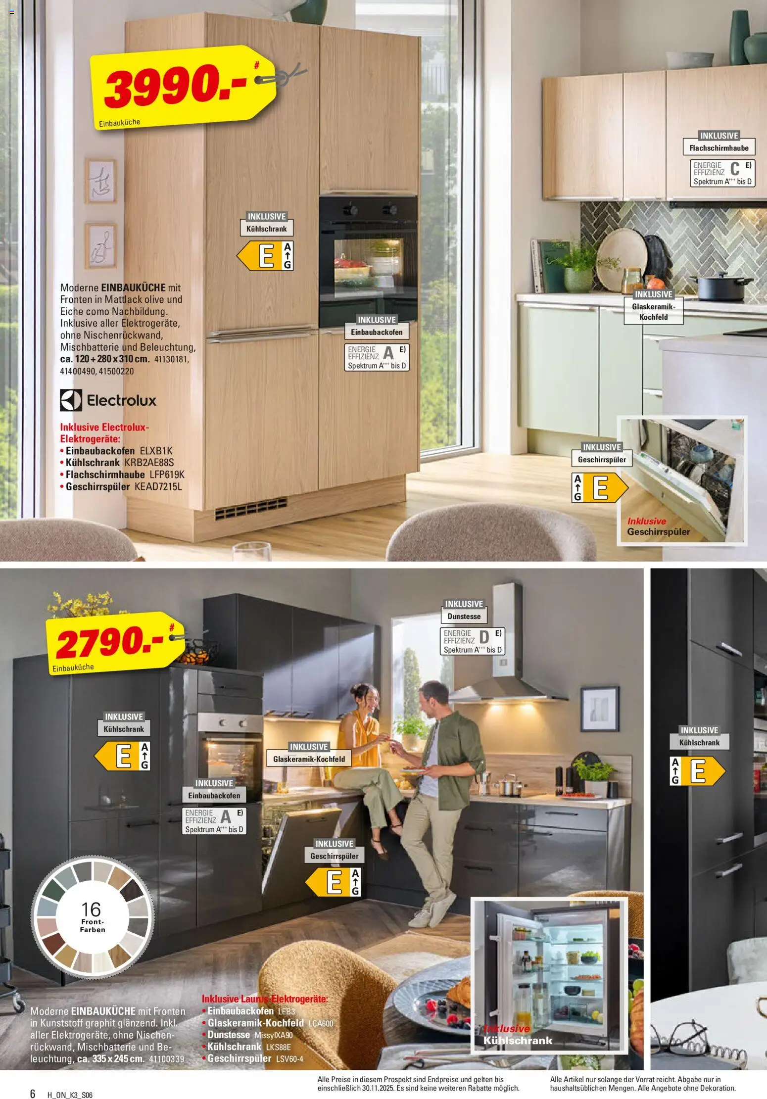 Höffner Prospekt 	 – gültig ab 03.11.2025 | Seite: 6 | Produkte: Geschirrspüler, Einbauküche, Kühlschrank, Kochfeld