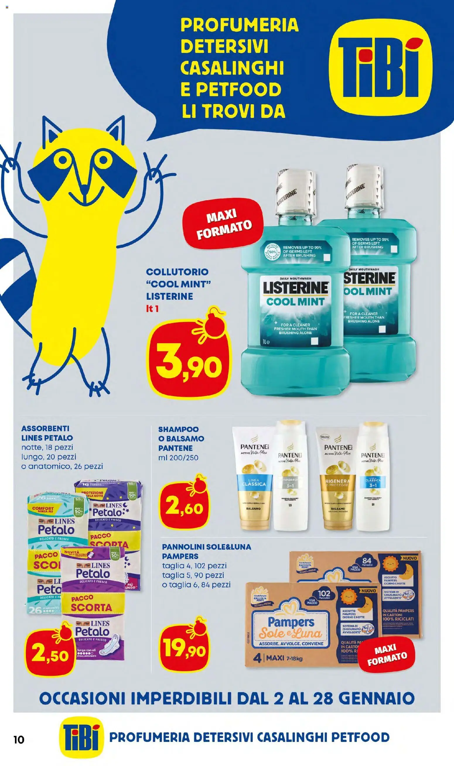Volantino Panorama del 02.01.2026 | Pagina: 10 | Prodotti: Shampoo, Pannolini, Collutorio, Pampers