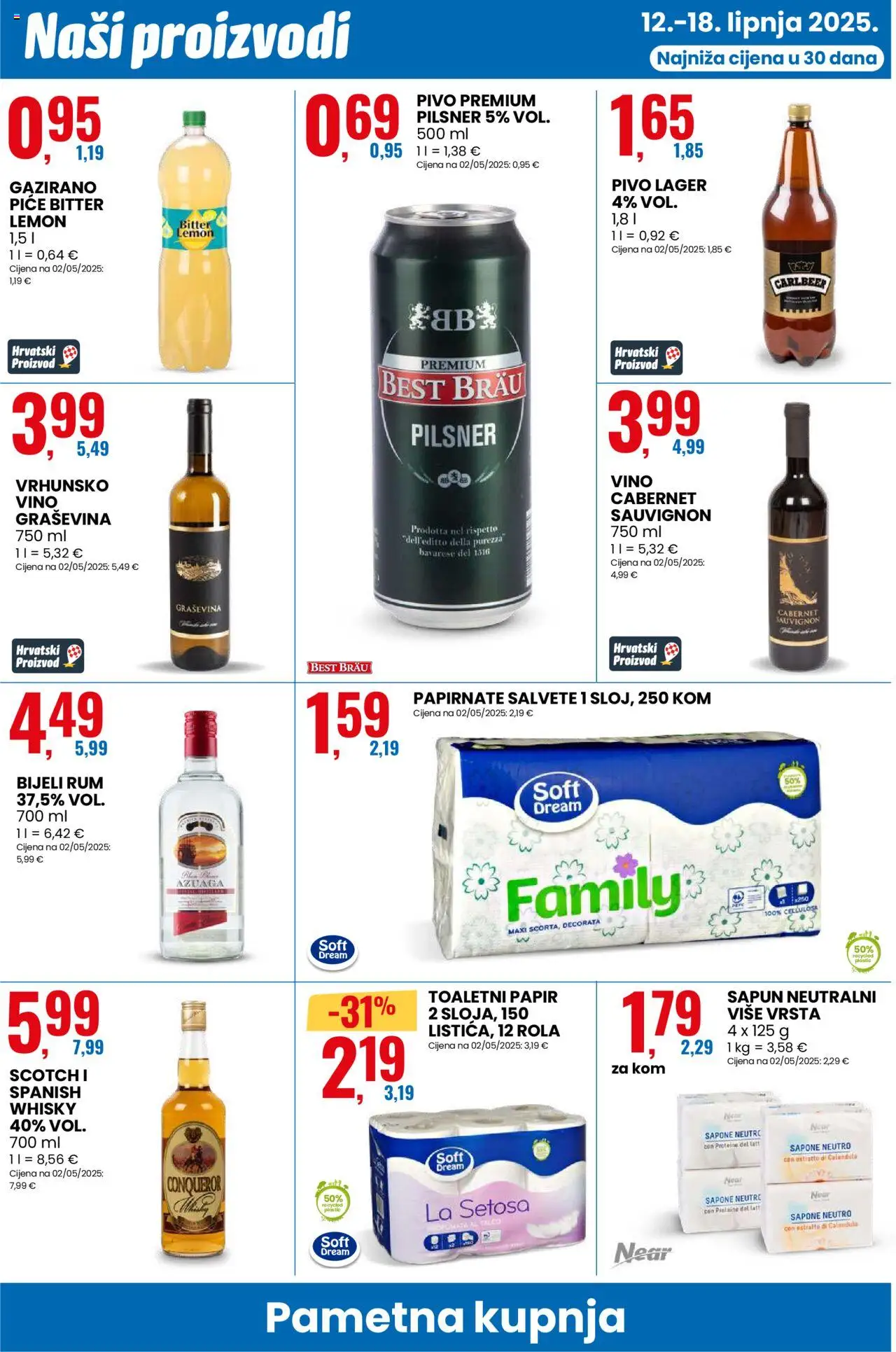 Eurospin katalog | vrijedi od 12.06.2025 | Stranica: 6 | Proizvodi: Sapun, Vino, Pivo, Salvete