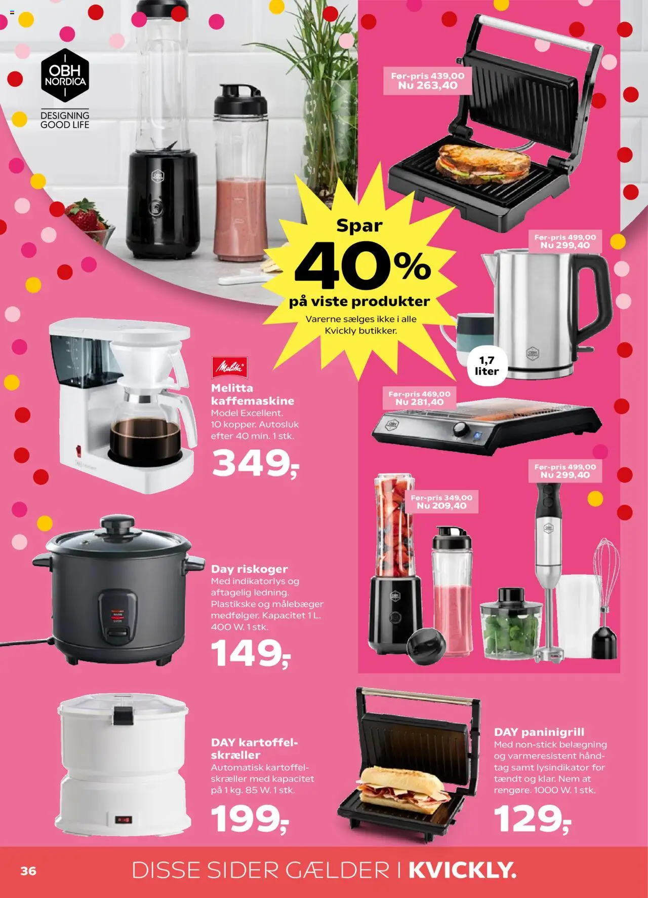 Kvickly Tilbudsavis gyldig fra 22.08.2025 | Side: 36 | Produkter: Kaffemaskine