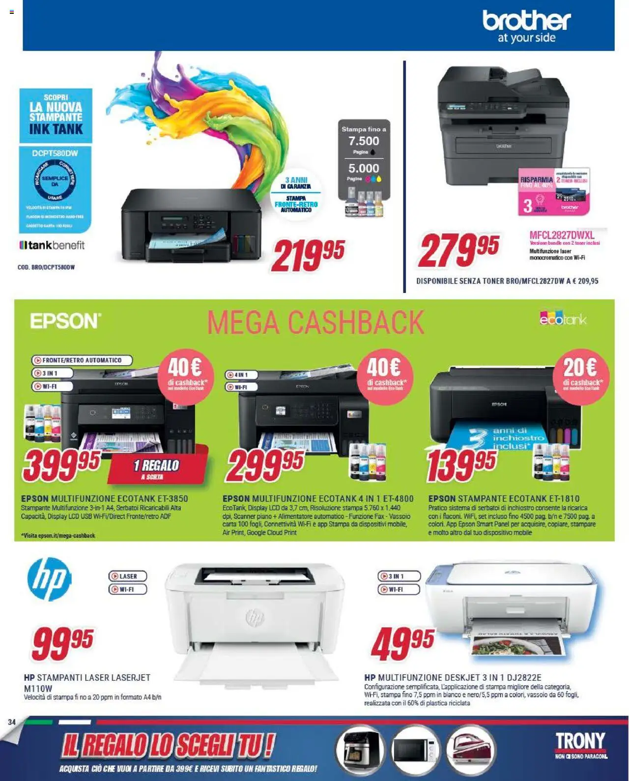 Volantino Trony del 05.09.2025 | Pagina: 34 | Prodotti: Mobile, Stampante, USB, Toner
