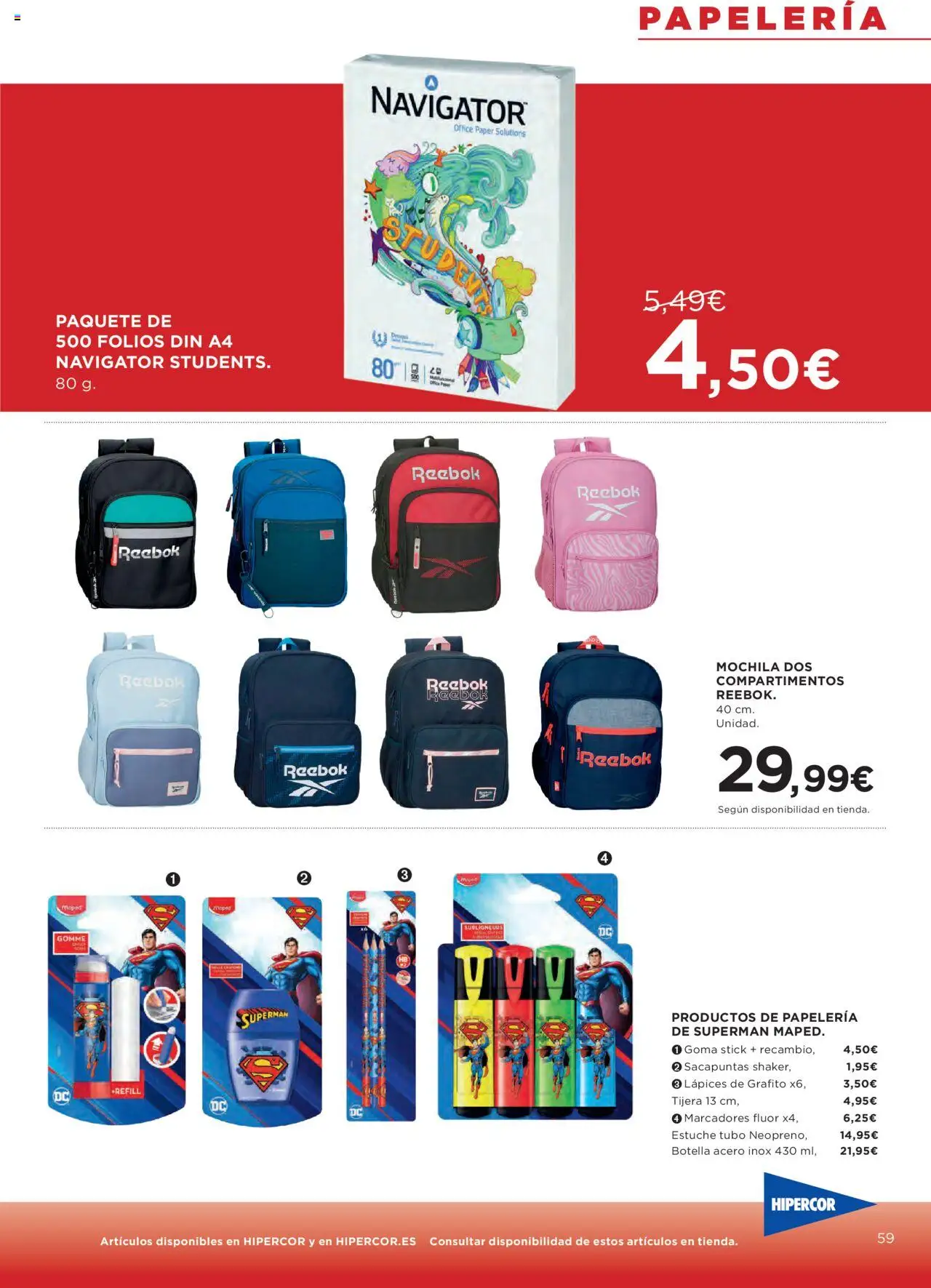 Hipercor catálogo │ válido desde el 05.06.2025 | Página: 65 | Productos: Mochila, Sacapuntas