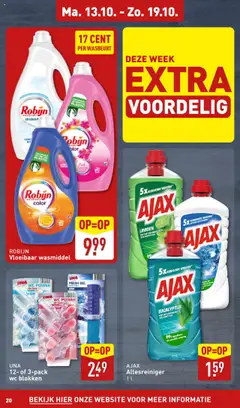 Aldi - Folder week 42 - Voorbeeld van een folder van Aldi, geldig van 13.10.2025 | Pagina: 20 | Producten: Robijn, Allesreiniger, Wc, Gel