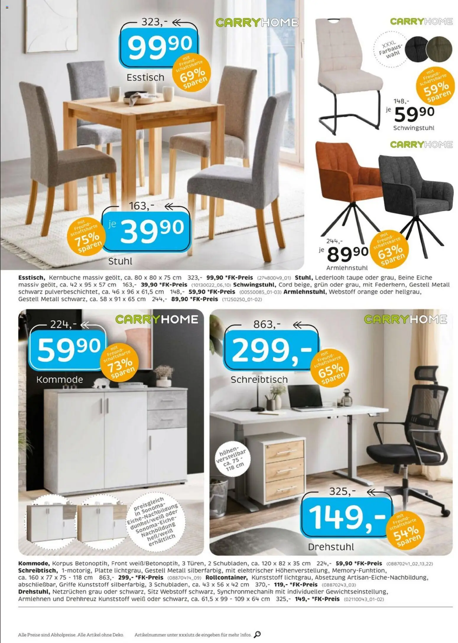 XXXLutz Nr. 1 beim Preis – gültig ab 25.04.2026 | Seite: 10 | Produkte: Esstisch, Kommode, Stuhl