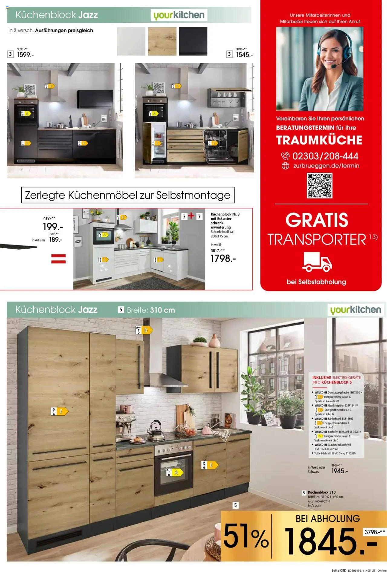 Zurbrüggen  Küchen für Ihr Zuhause - gültig ab dem 26.07.2025 | Seite: 15 | Produkte: Geschirrspüler, Küchenblock, Kühlschrank, Backofen