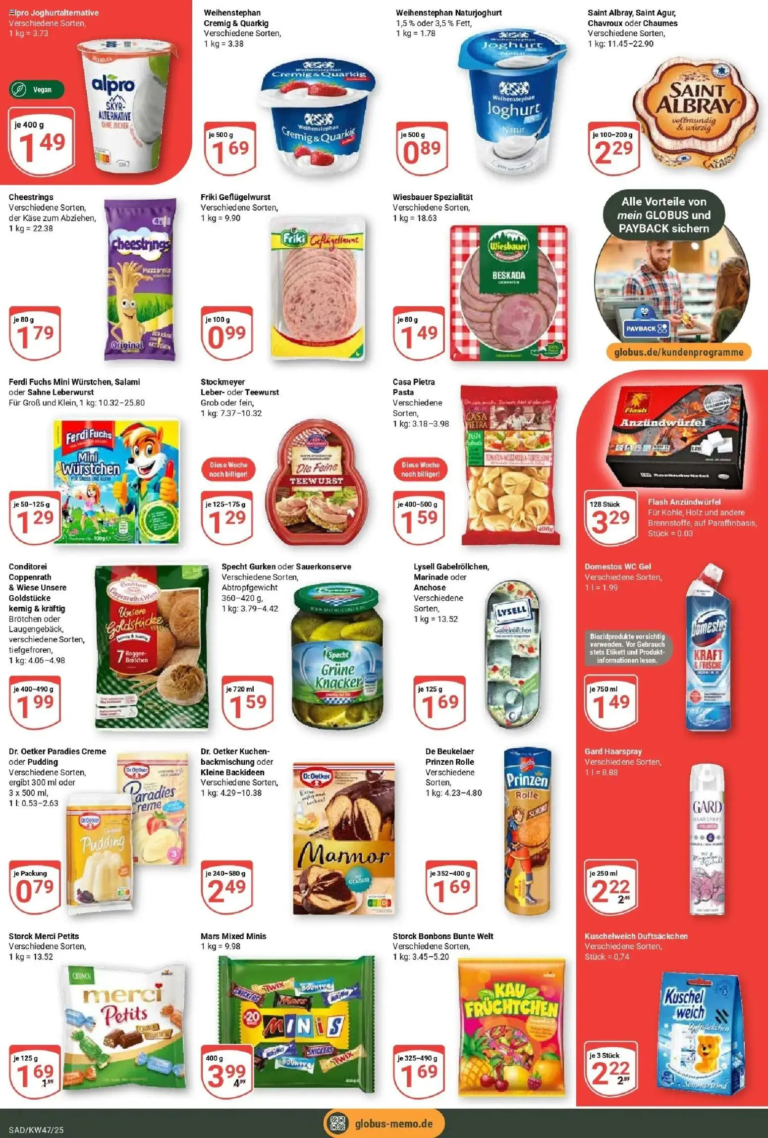 Globus prospekt Schwandorf	 – gültig ab 17.11.2025 | Seite: 3 | Produkte: Joghurt, Creme, Mars, Pasta