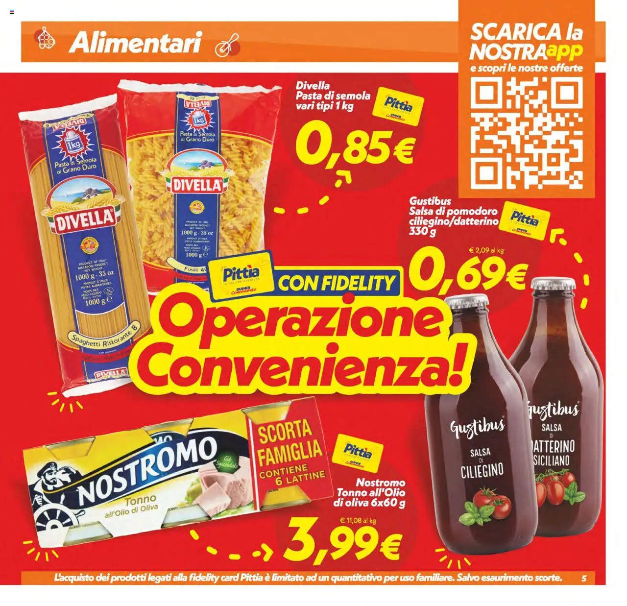 Volantino SuperConveniente del 23.09.2025 | Pagina: 5 | Prodotti: Pomodoro, Pasta, Tonno, Fusilli