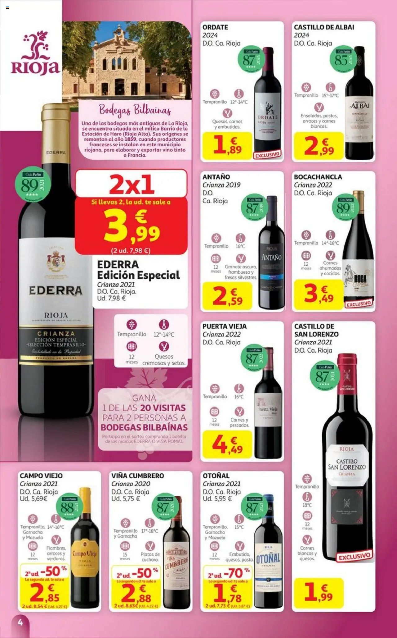 Alcampo - SST Vinos país Vasco │ válido desde el 06.10.2025 | Página: 4 | Productos: Vino, Fresas, Té