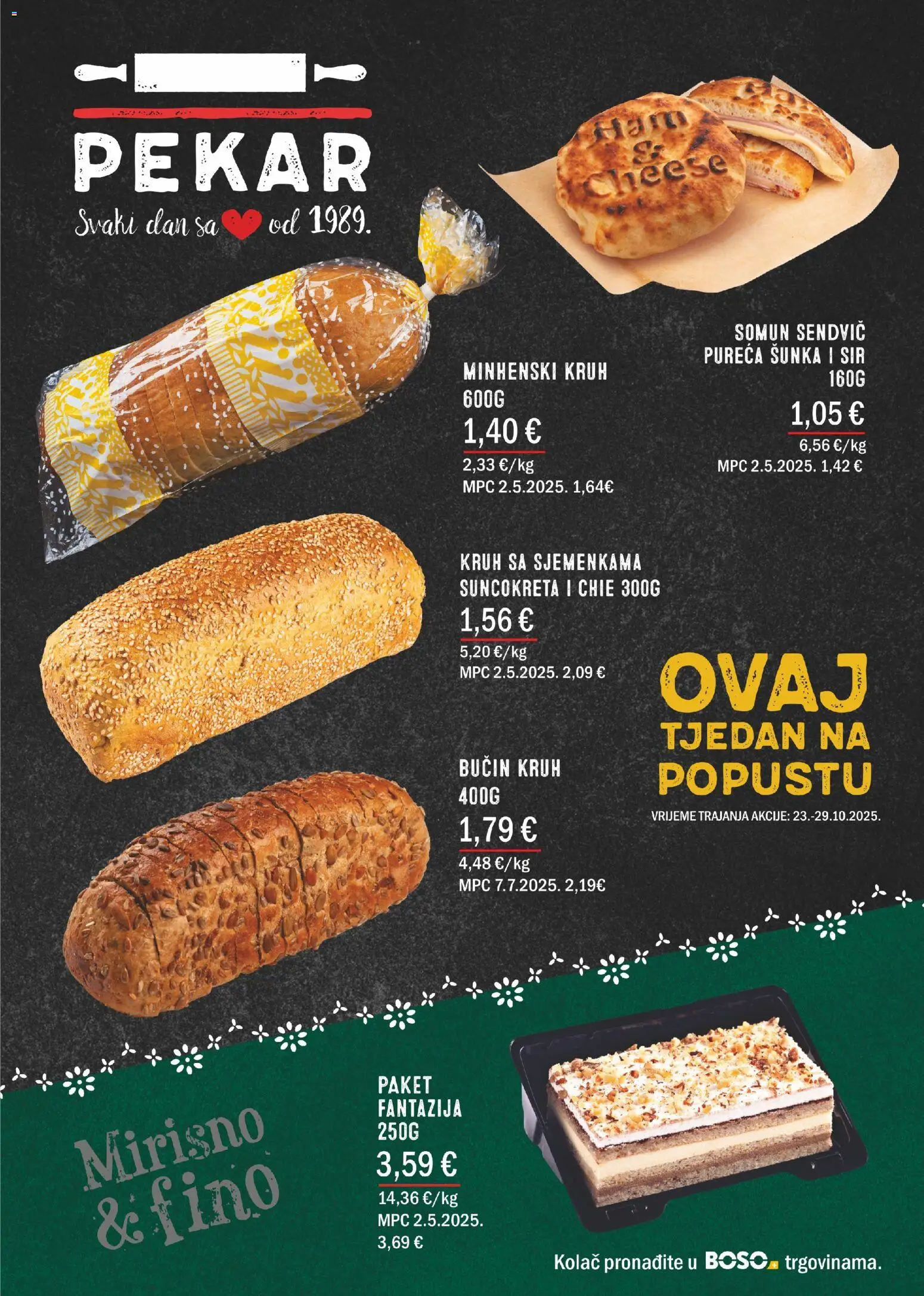Boso katalog | vrijedi od 23.10.2025 | Stranica: 2 | Proizvodi: Somun, Sir, Kruh, Šunka