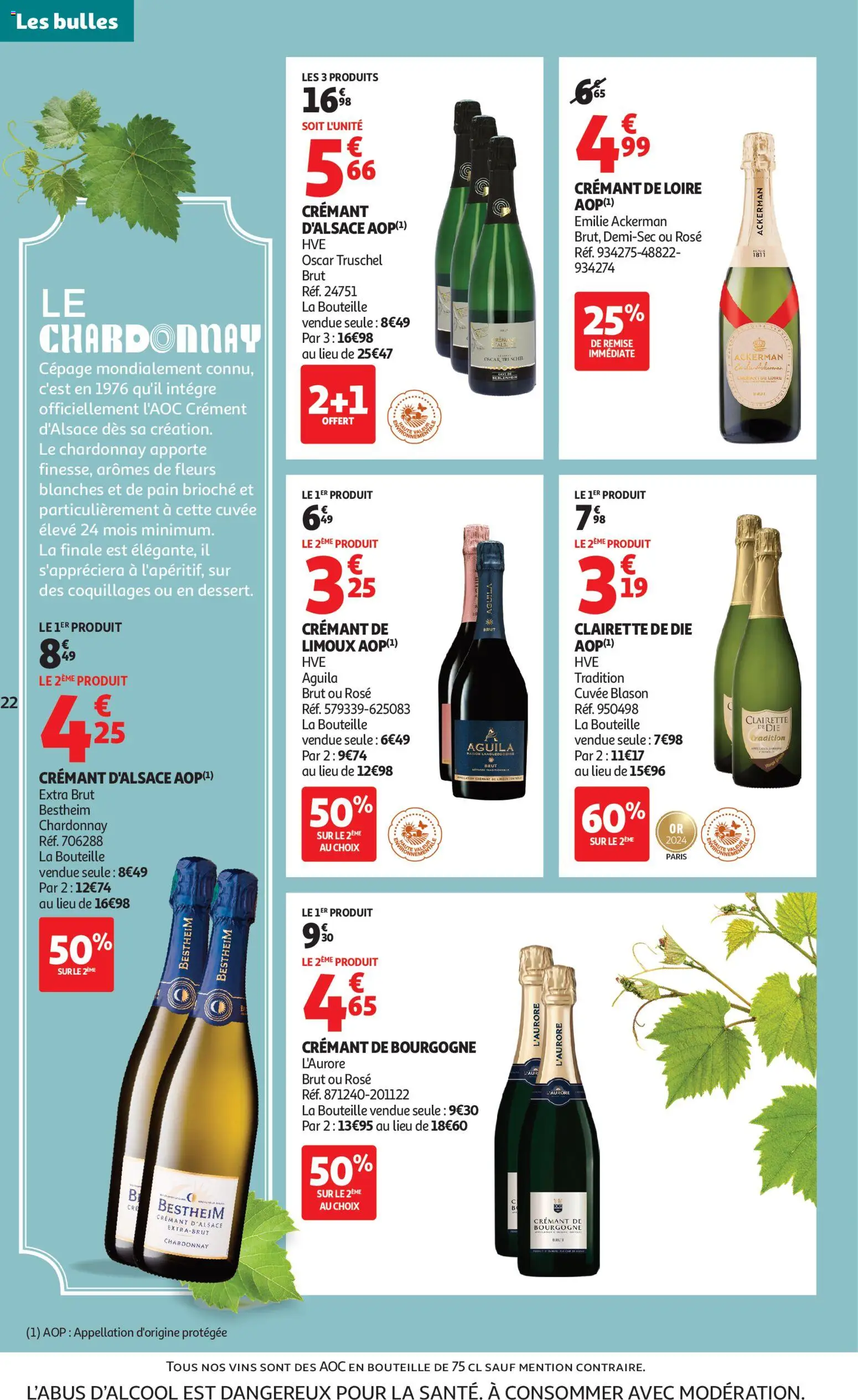 {H1} | Page: 22 | Produits: Crémant de bourgogne, Clairette de die, Crémant, Pain