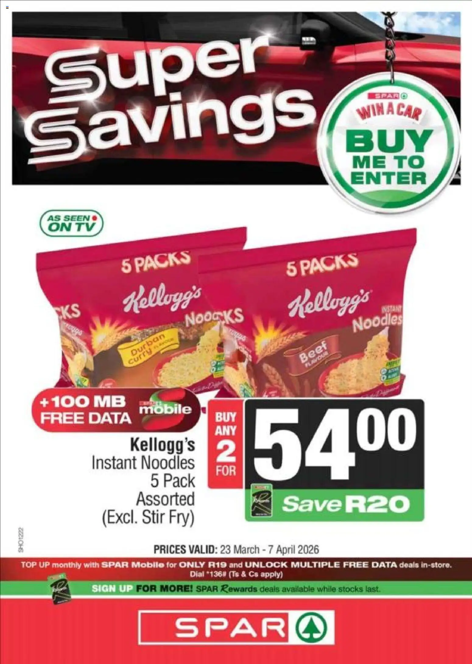 New KWIKSPAR catalogue – valid from 23.03.2026 | Page: 19 | Products: Data, TV, Noodles, Beef