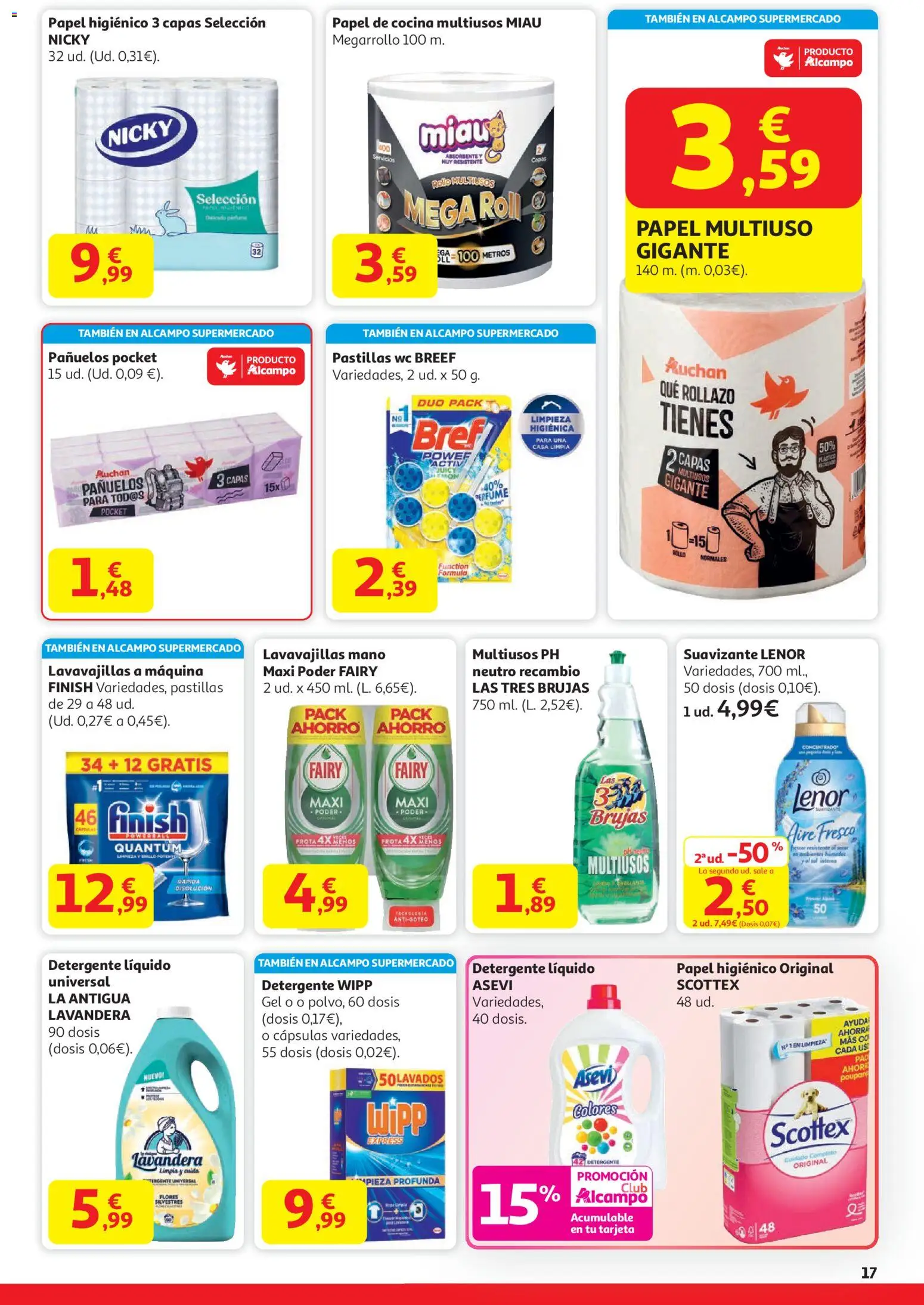 Alcampo - HG Unido Madrid │ válido desde el 15.01.2026 | Página: 18 | Productos: Papel higienico, Detergente líquido, Suavizante, Lavavajillas