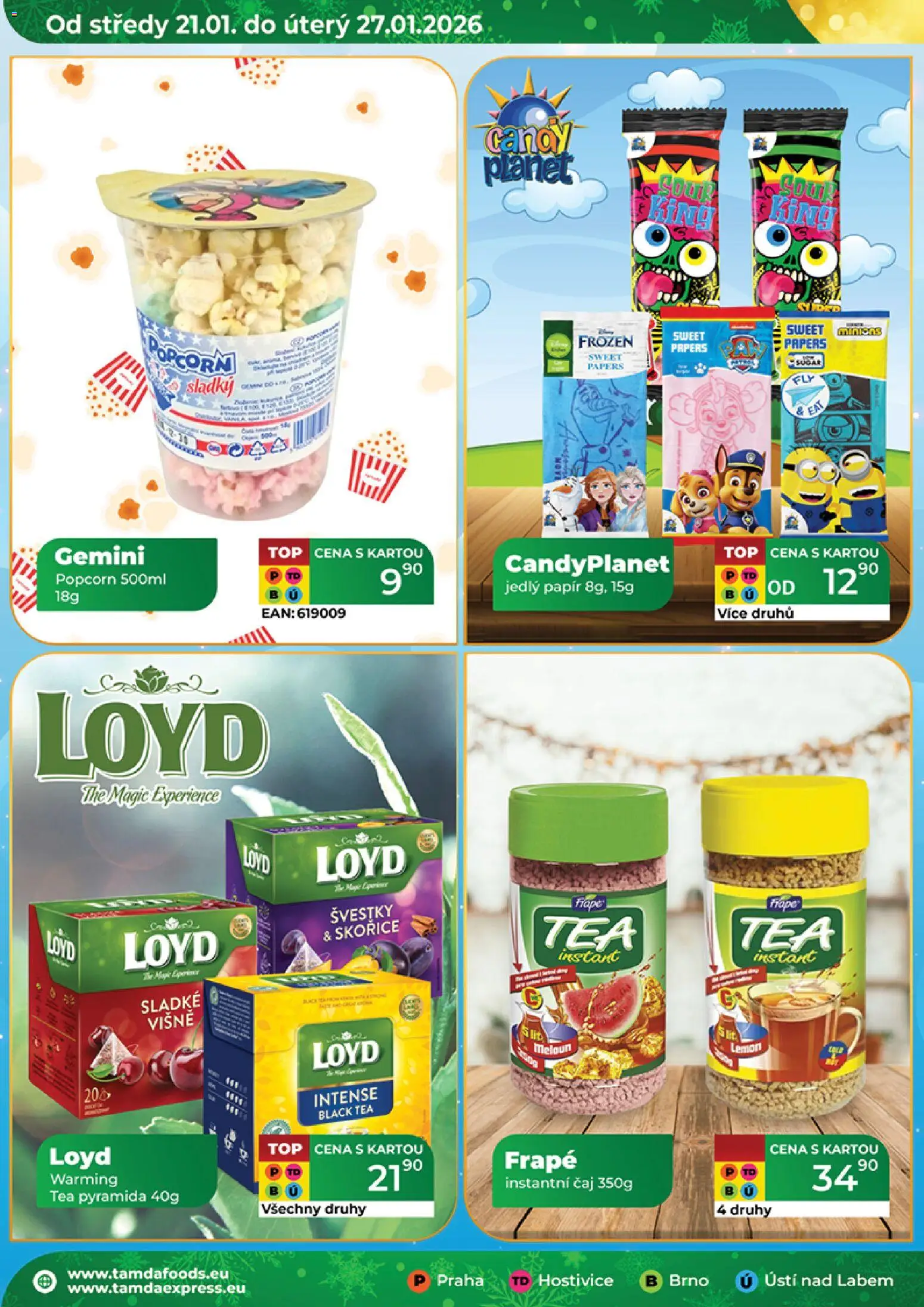 Tamda Foods leták od 21.01.2026 | Strana: 10 | Produkty: Meloun, Švestky, Čaj, Popcorn