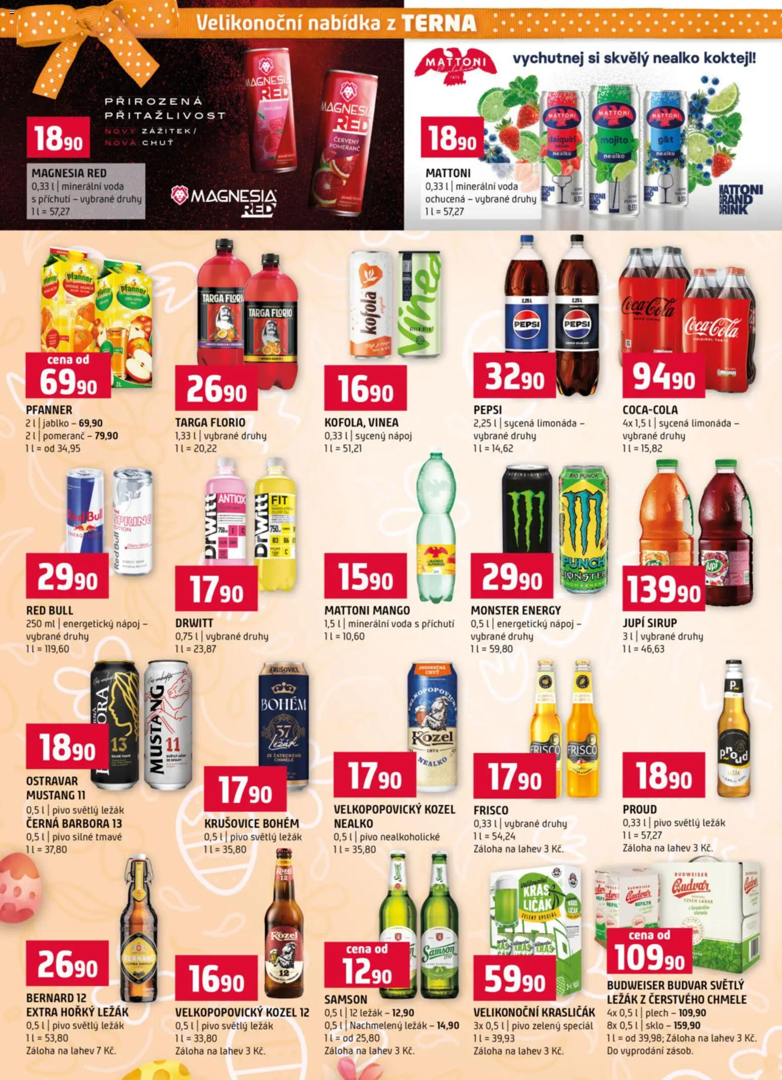 Terno leták od 25.03.2026 | Strana: 20 | Produkty: Velkopopovický Kozel 12, Budvar, Velkopopovický Kozel, Krušovice