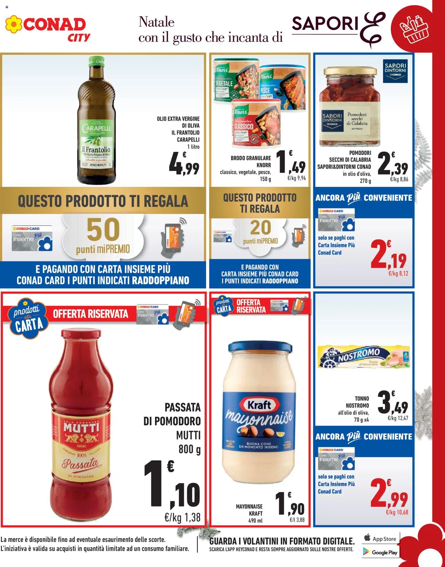 Volantino Conad del 15.12.2025 | Pagina: 15 | Prodotti: Pomodoro, Olio, Tonno, Olio extra vergine