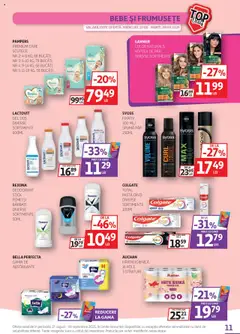 Noul catalog Auchan – valabil de la 27.08.2025 | Pagină: 11 | Produse: Piersică, Role, Scutece, Vopsea de păr