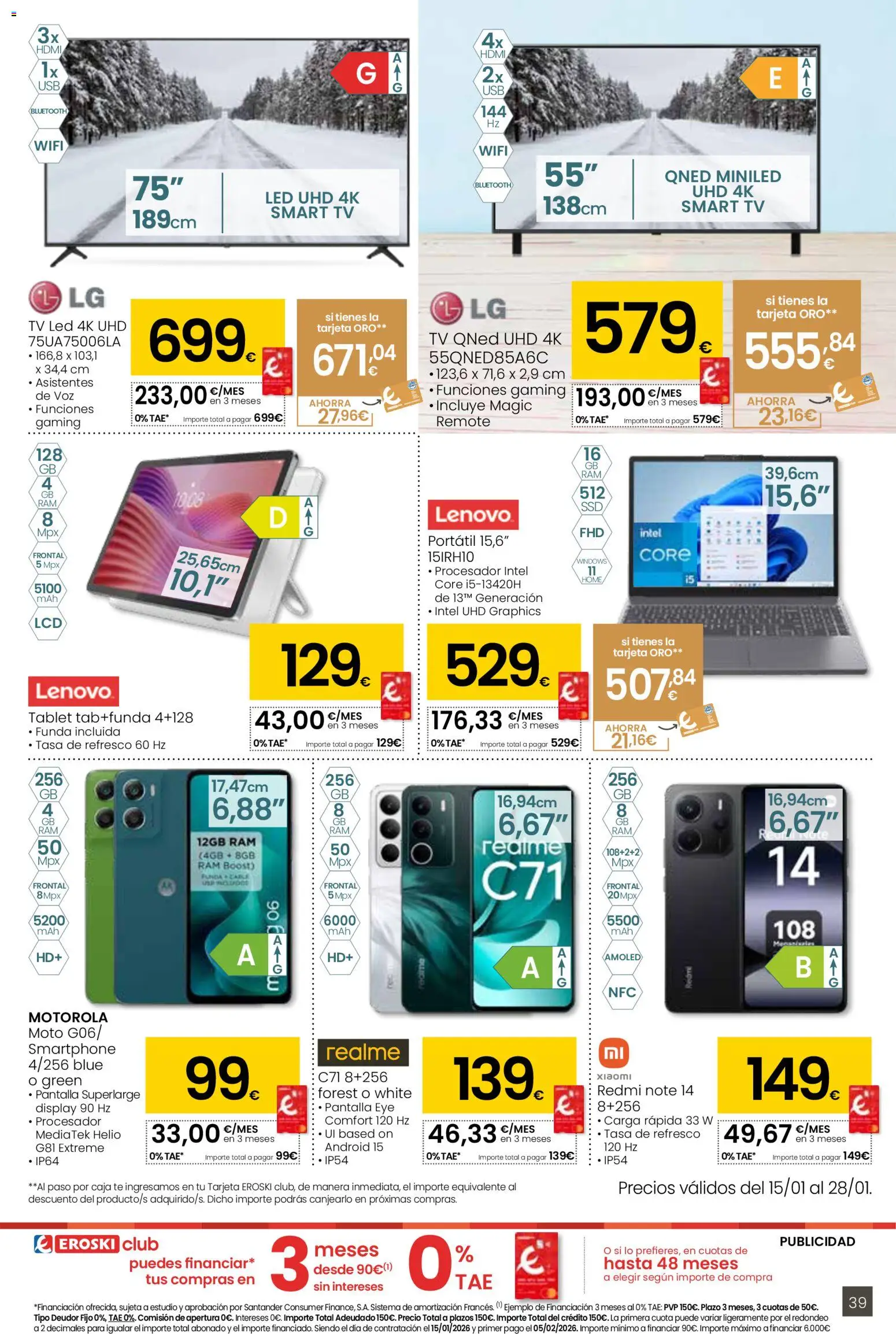 Eroski - Más de 2000 productos siempre a buen precio │ válido desde el 15.01.2026 | Página: 39 | Productos: Té, Smartphone, Tablet, Caja