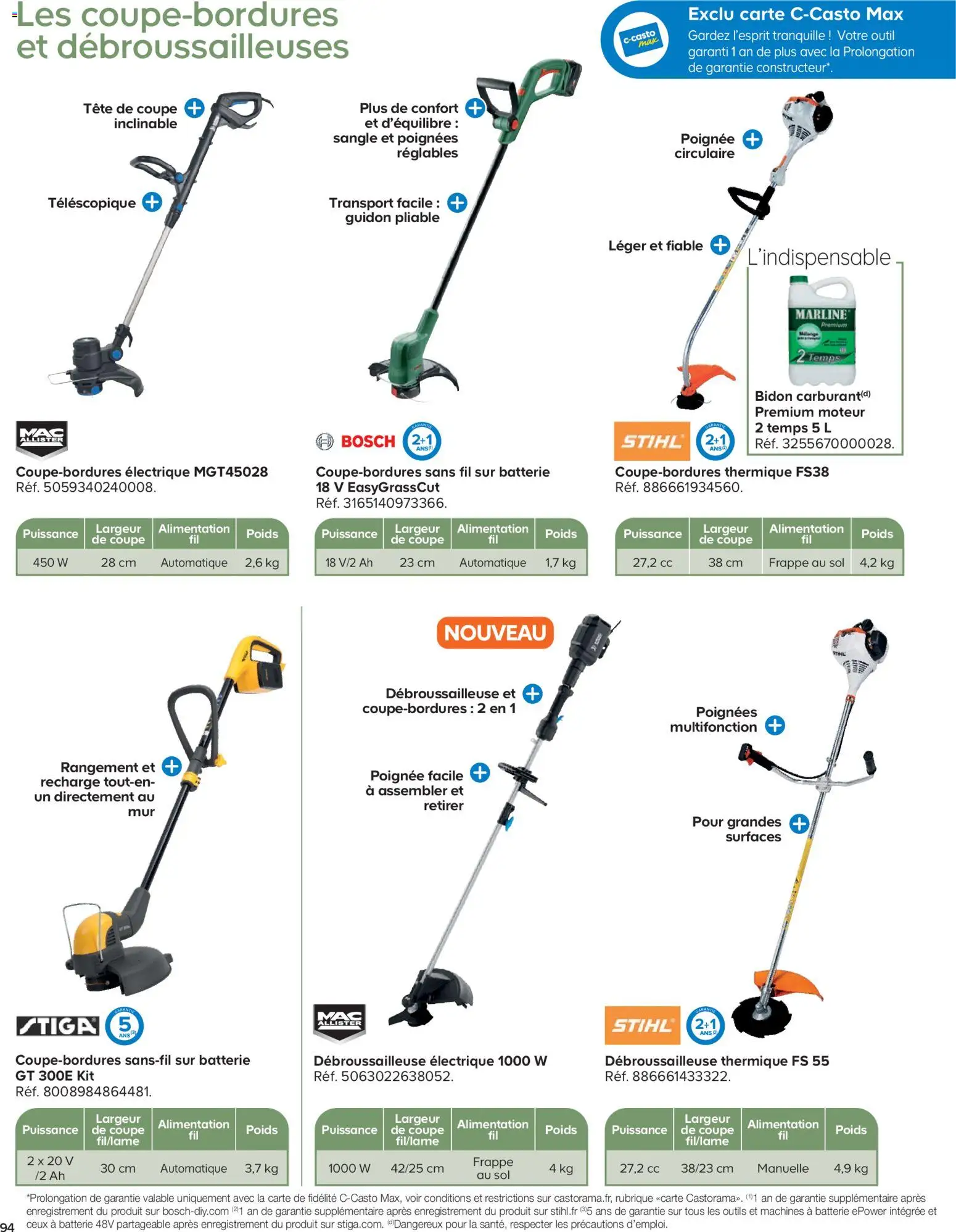 {H1} | Page: 94 | Produits: Poids, Débroussailleuse, Poignées, Batterie