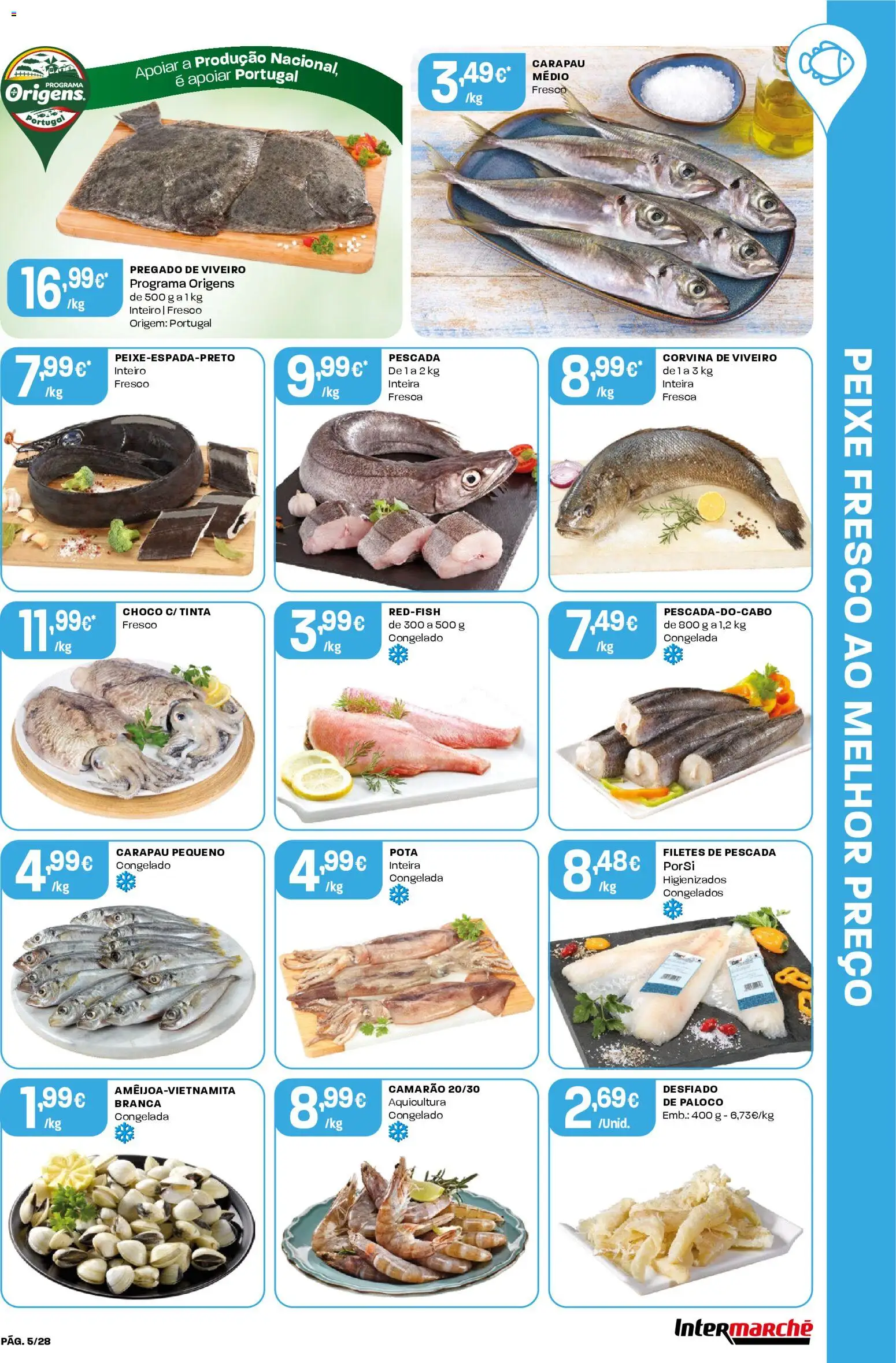 Intermarché Folheto Contact │ válido de 05.03.2026 | Página: 5 | Produtos: Pescada, Tinta, Camarão, Peixe