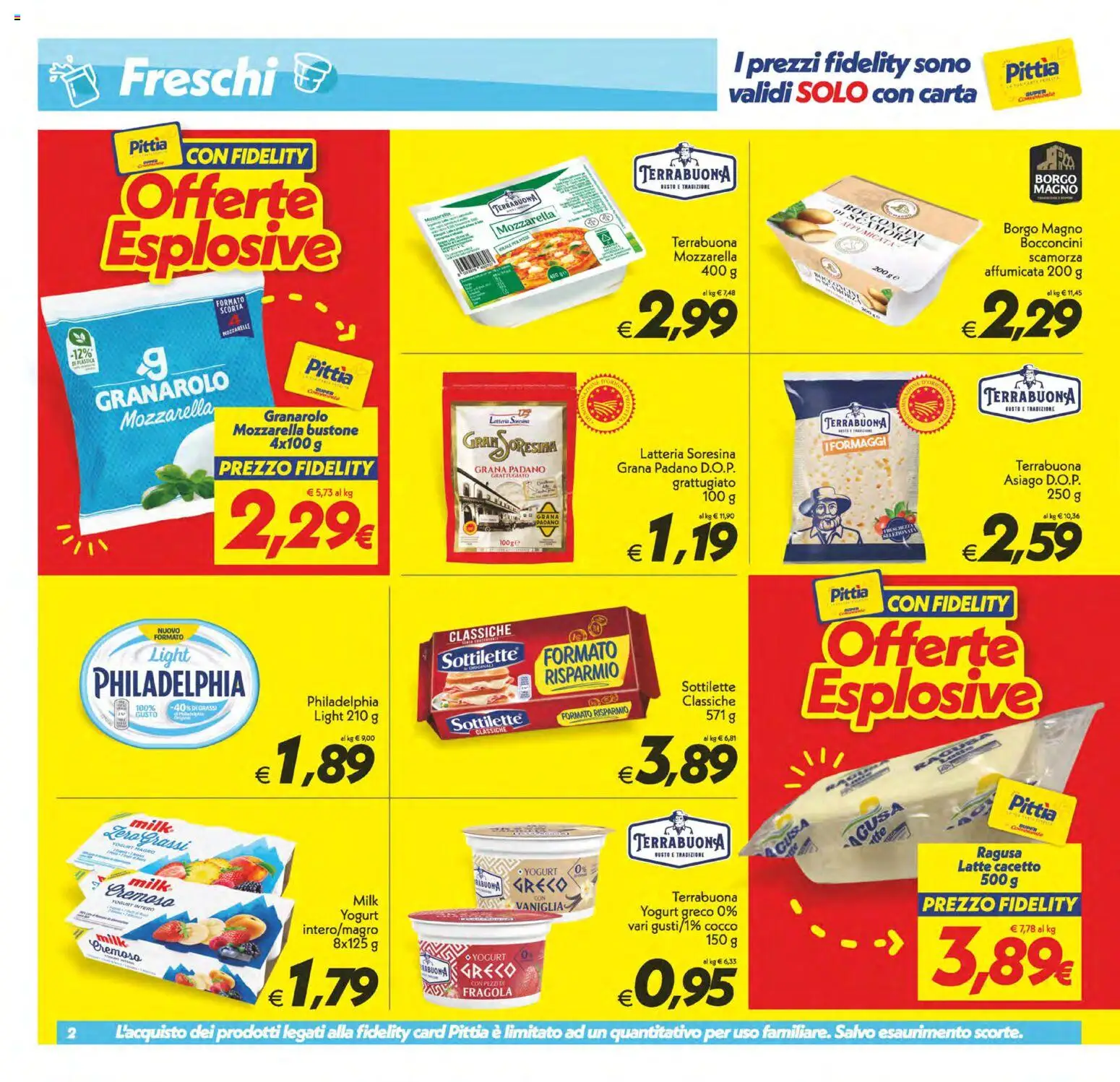 Volantino SuperConveniente del 17.03.2026 | Pagina: 2 | Prodotti: Yogurt greco, Yogurt, Mozzarella, Latte