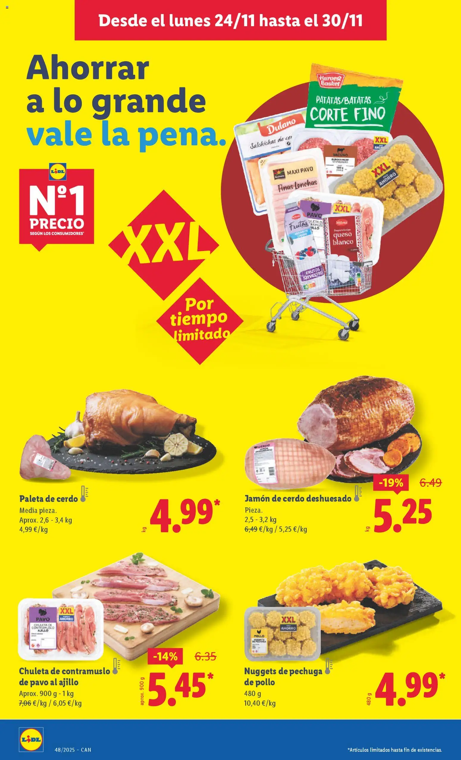 Lidl - Canarias  │ válido desde el 24.11.2025 | Página: 4 | Productos: Queso, Jamón, Cerdo, Nuggets
