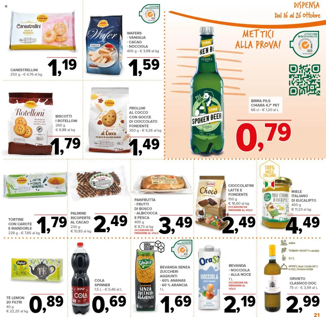 Volantino Todis del 16.10.2025 | Pagina: 21 | Prodotti: Cioccolato, Latte, Mandorle, Cioccolatini
